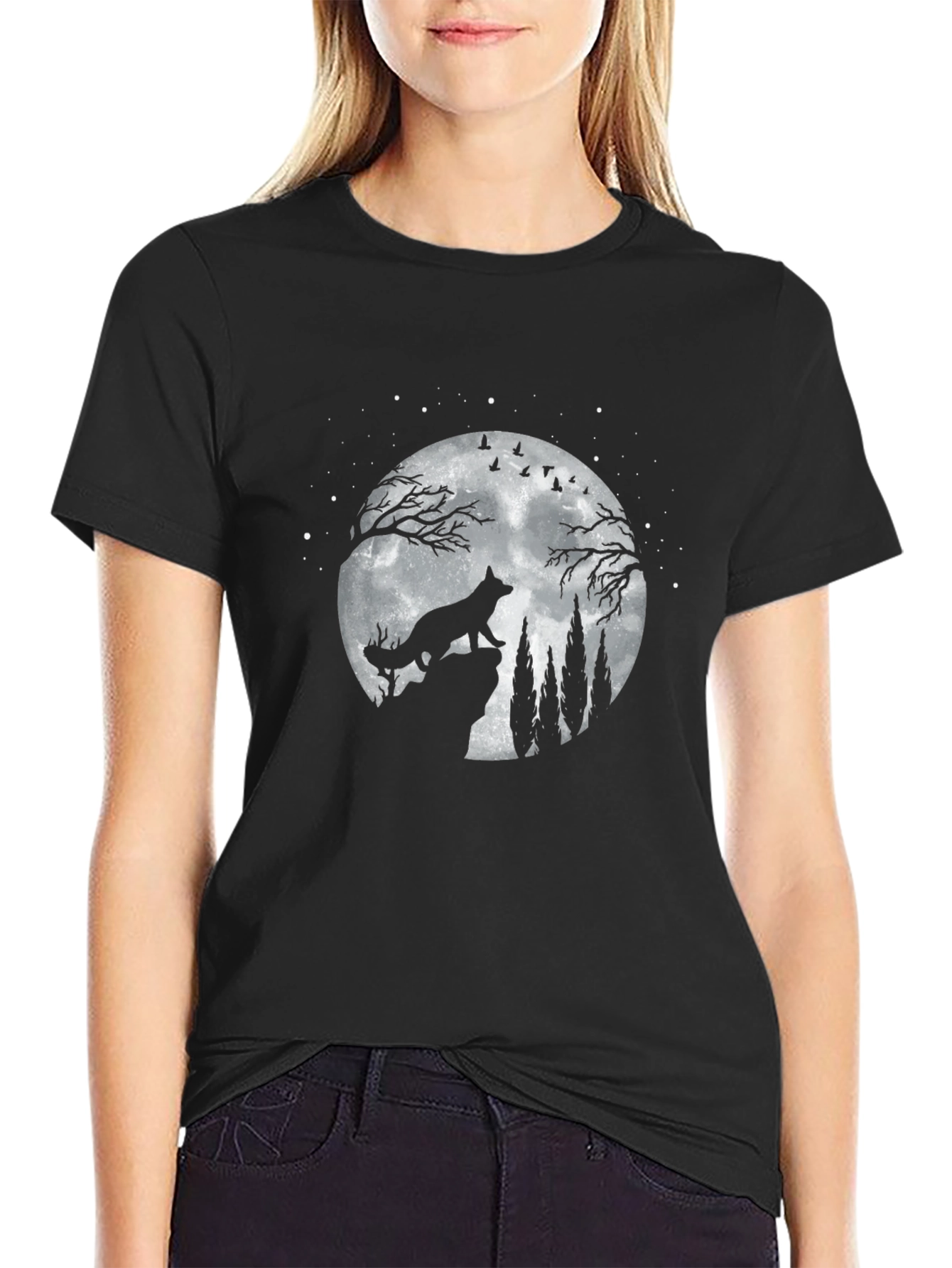 Wolf Moon Graphic Tee - Mens Black T-Shirt
