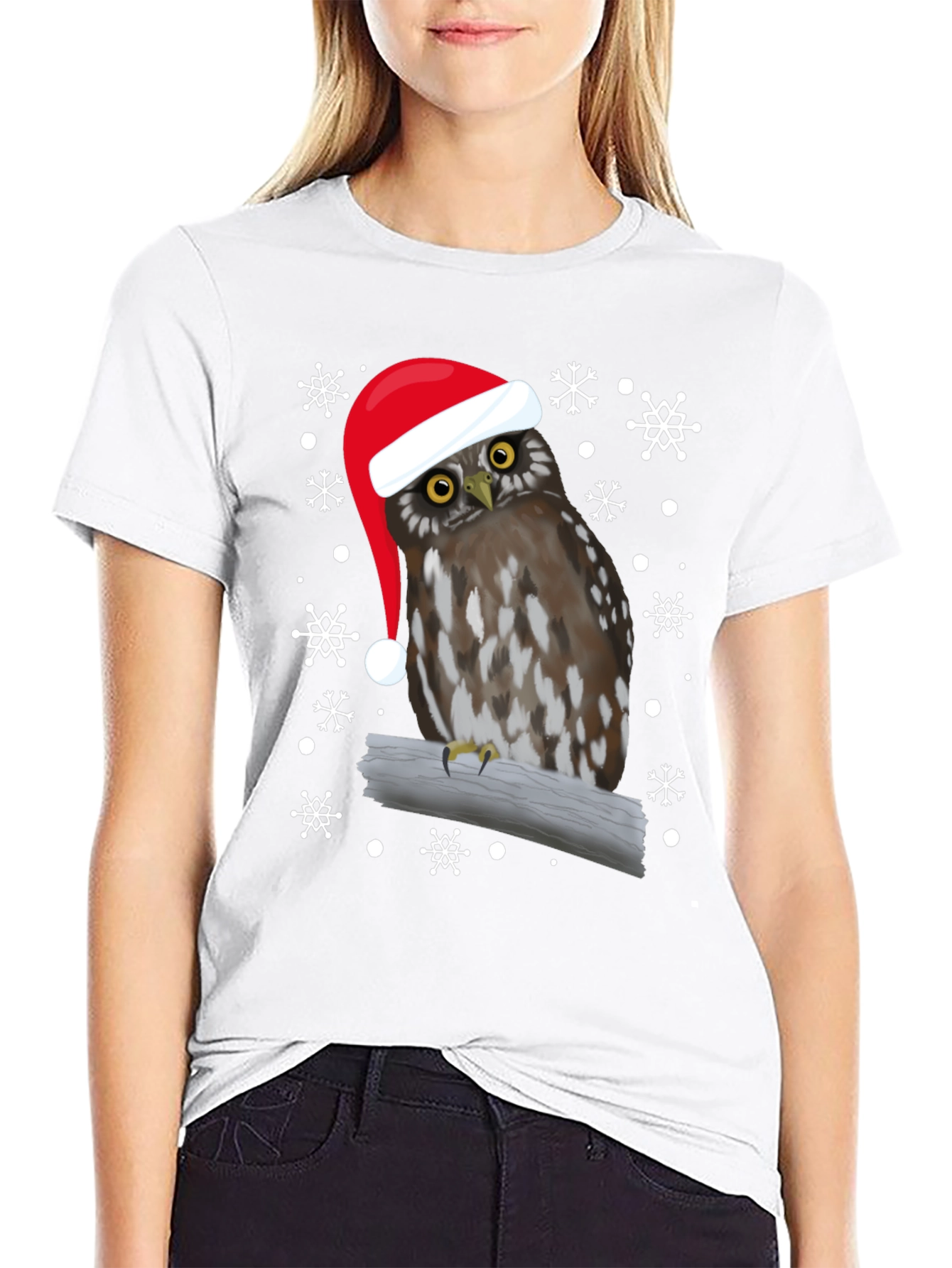 Christmas Owl T-Shirt Holiday Bird Tee