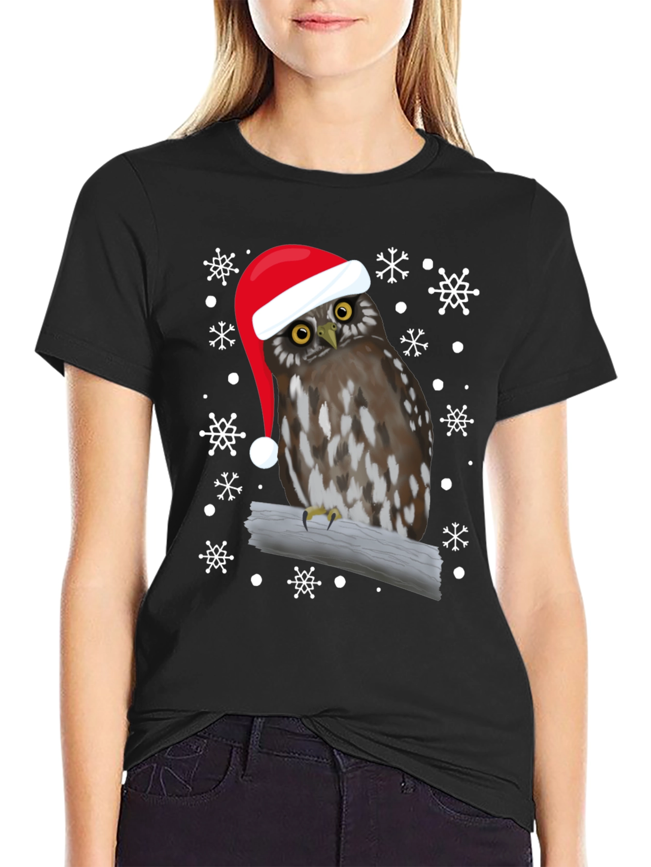 Christmas Owl T-Shirt Holiday Bird Tee