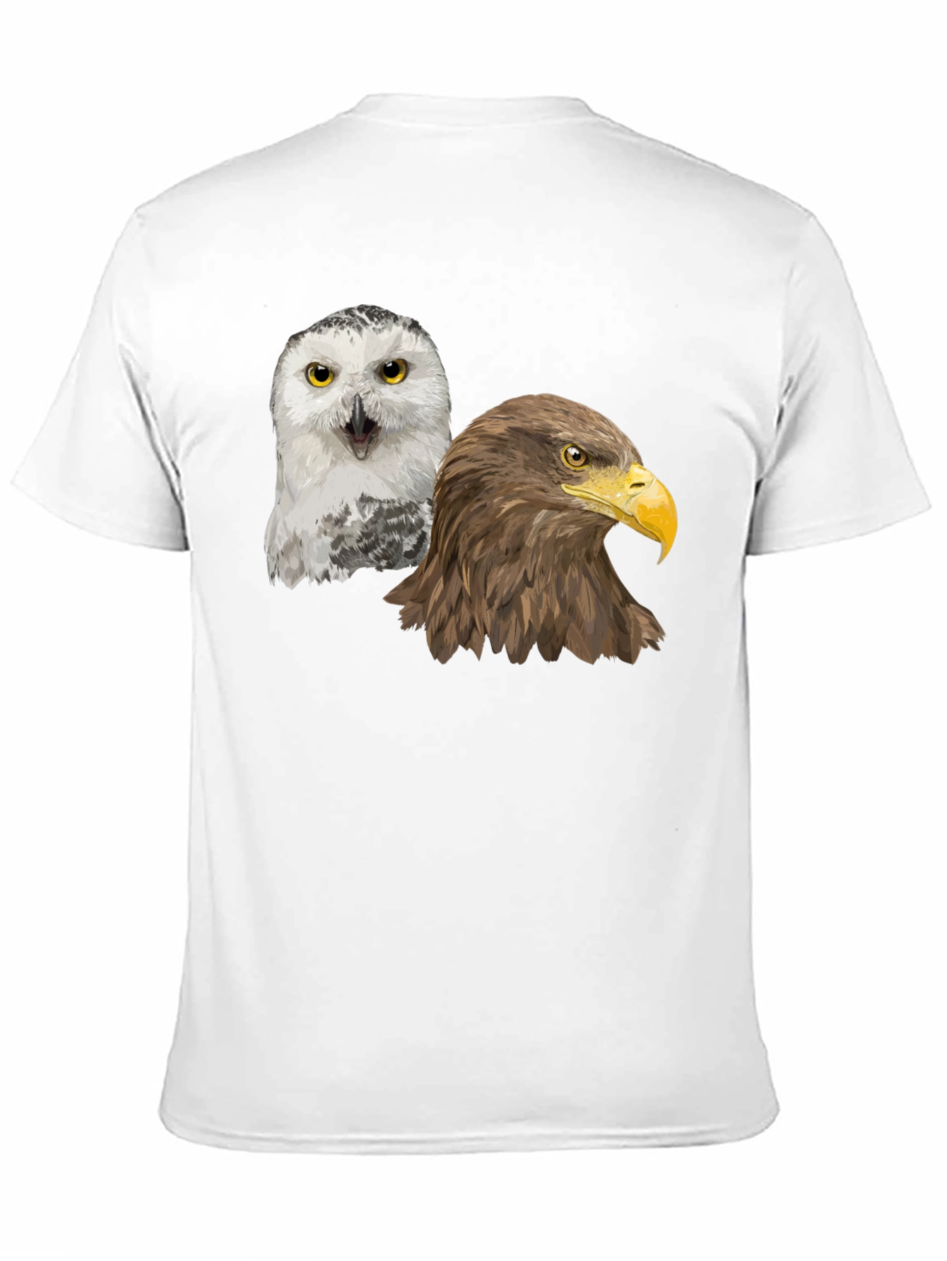 Owl and Eagle Graphic Print T-Shirt