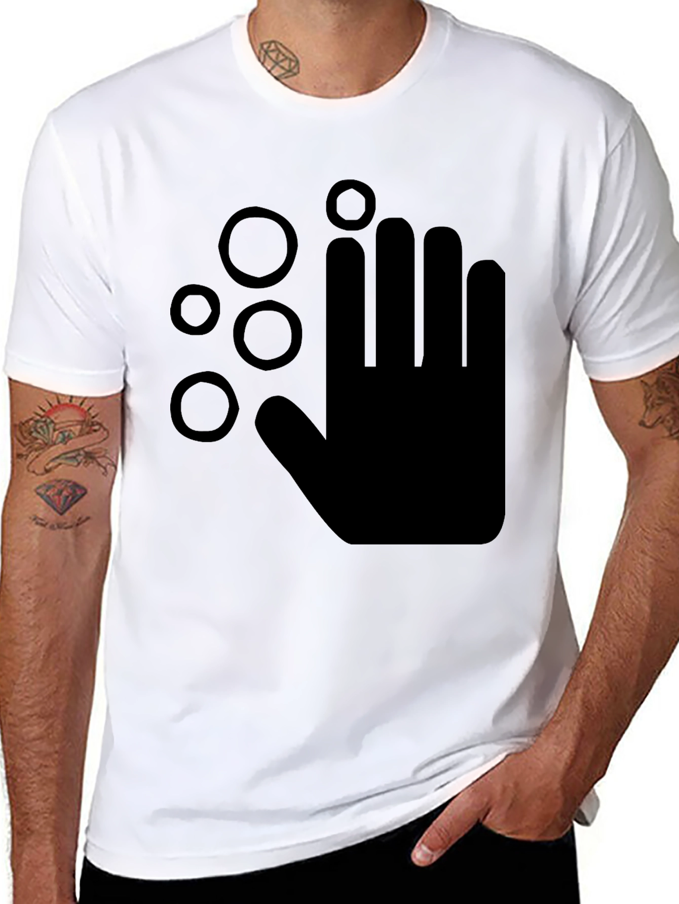 Washing Hands Graphic Black T-Shirt