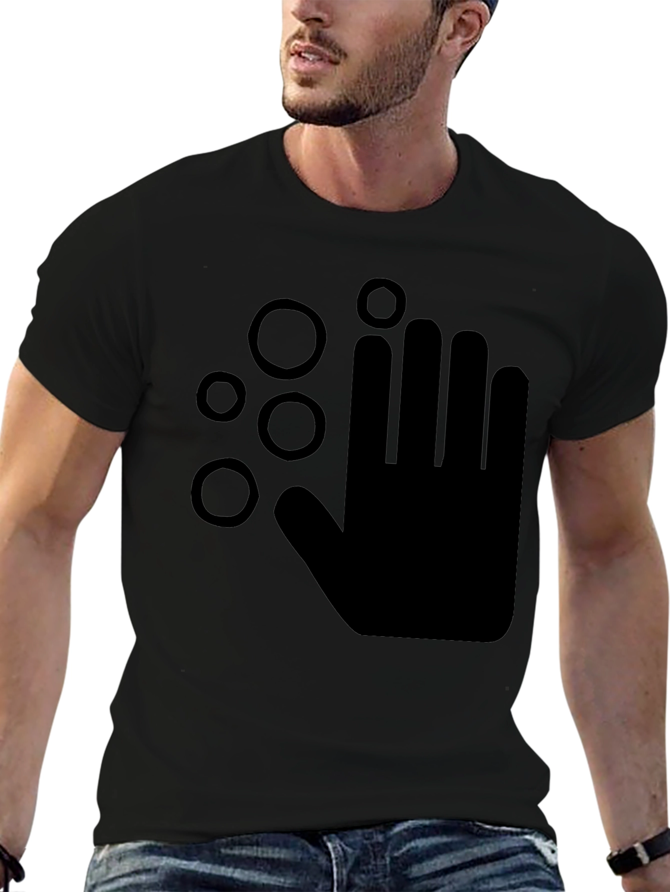 Washing Hands Graphic Black T-Shirt