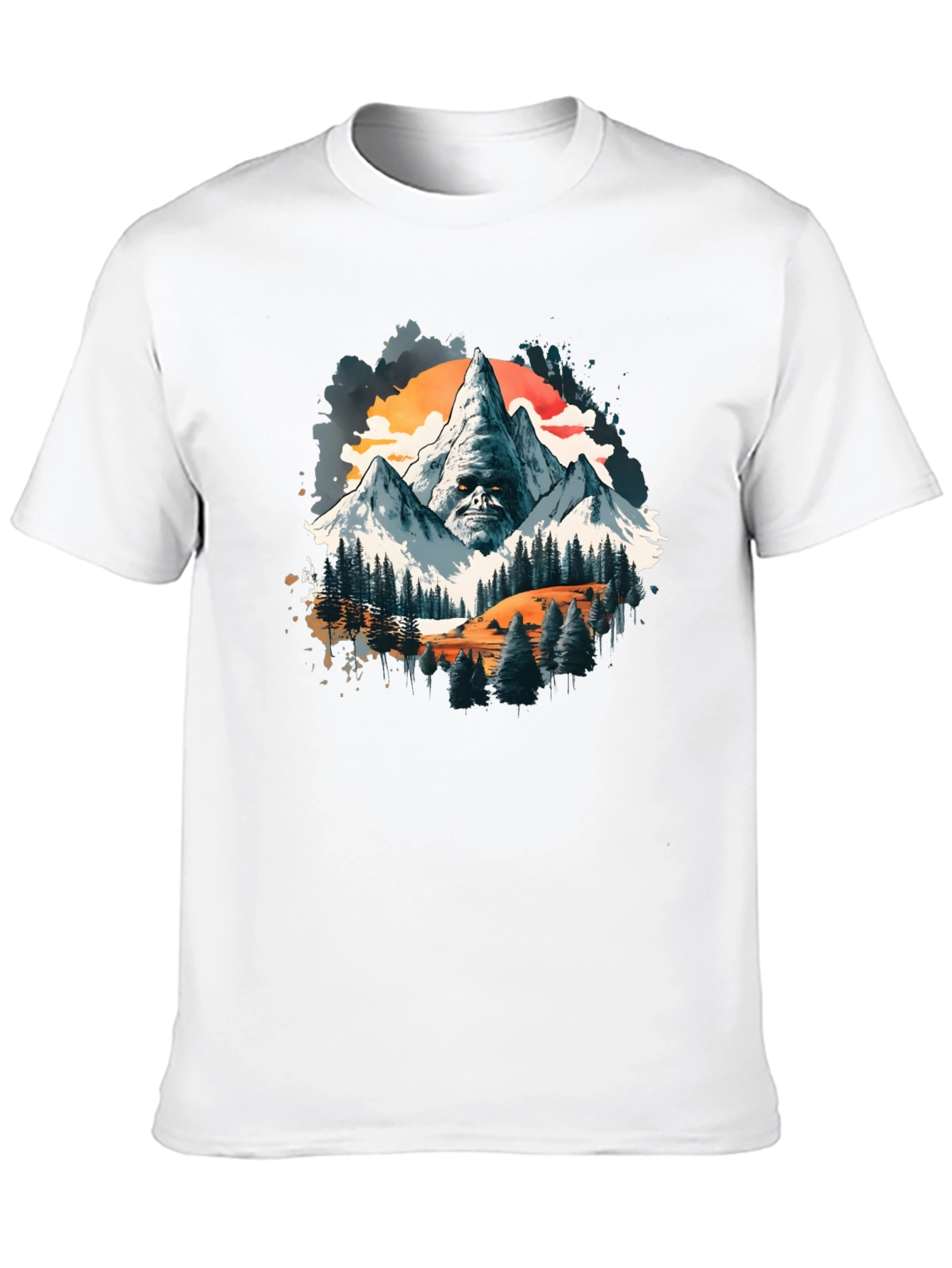 Mountain Face Graphic Tee - Mens Black T-Shirt