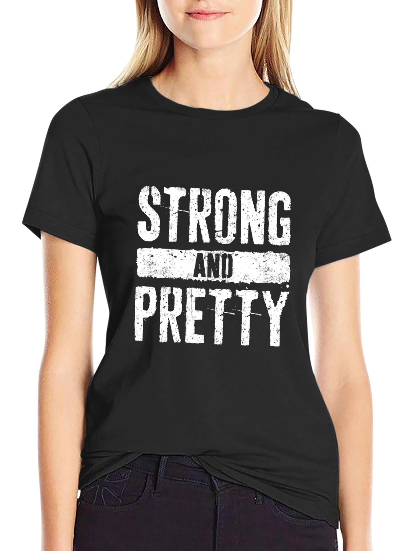 Strong & Pretty Black Graphic Tee