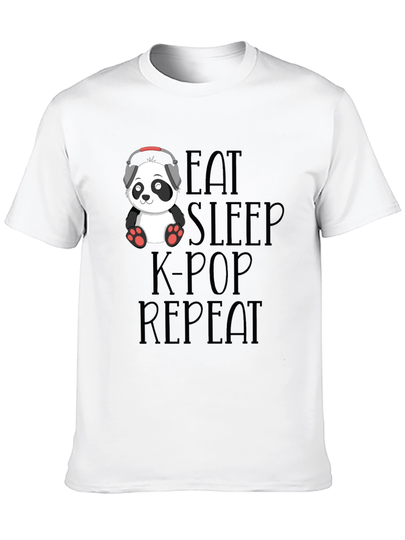 Eat Sleep K-Pop Repeat Panda T-Shirt