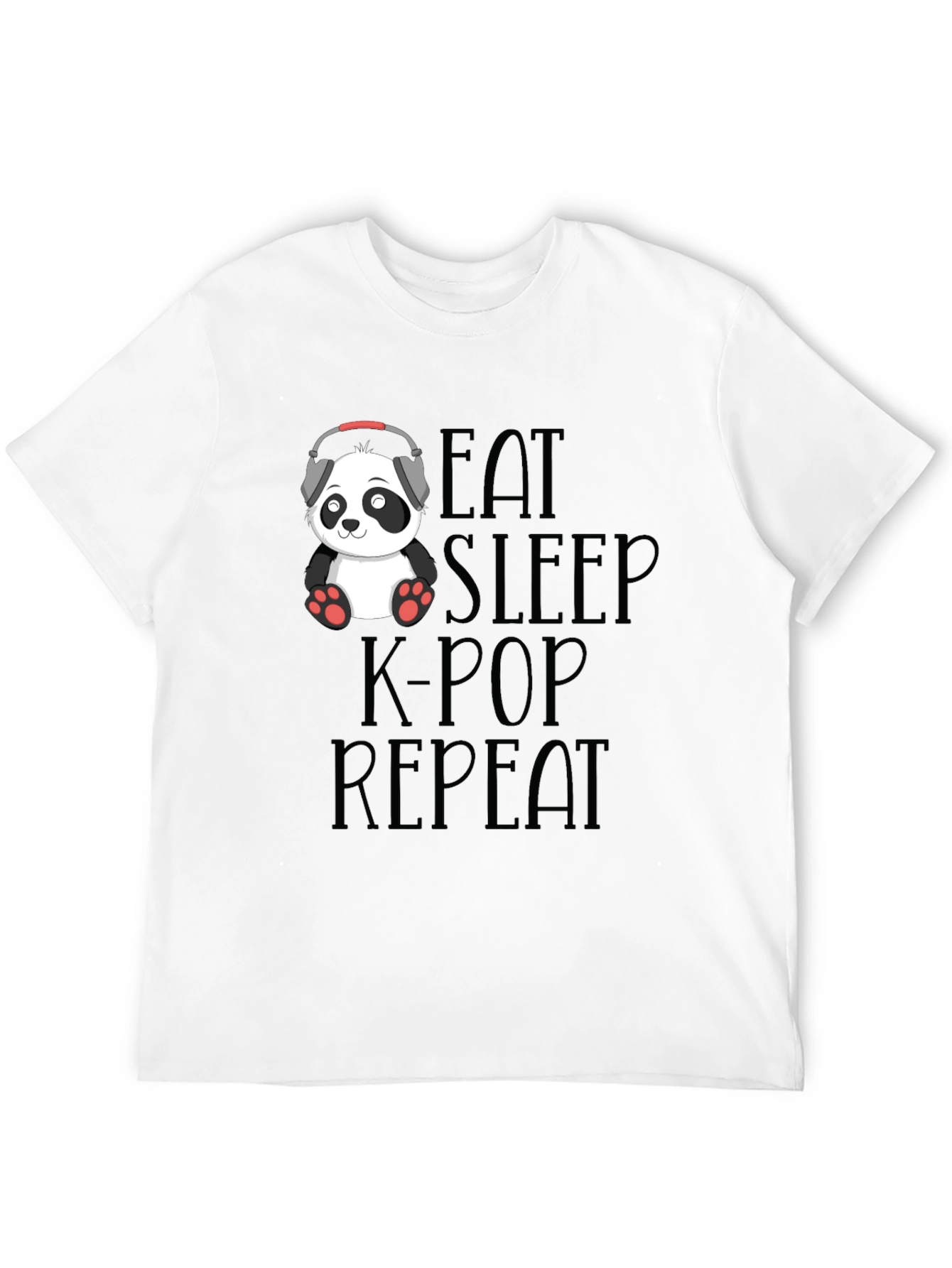 Eat Sleep K-Pop Repeat Panda T-Shirt