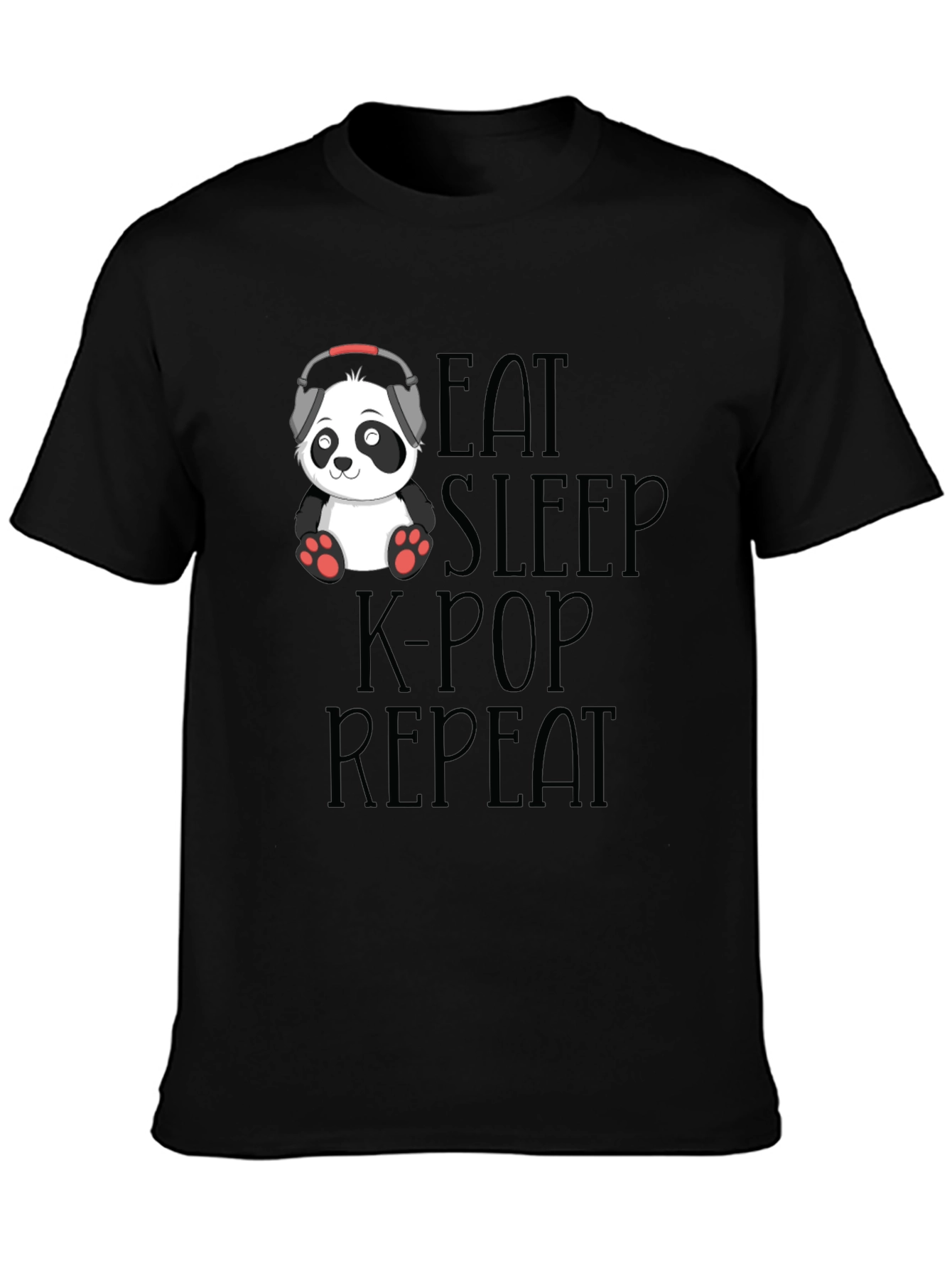 Eat Sleep K-Pop Repeat Panda T-Shirt