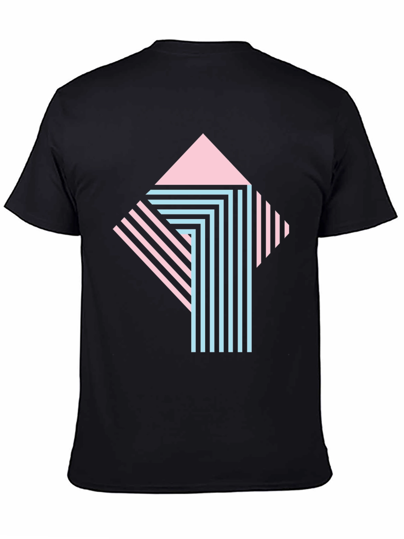 Retro Graphic Print Tee - Stylish Geometric Design