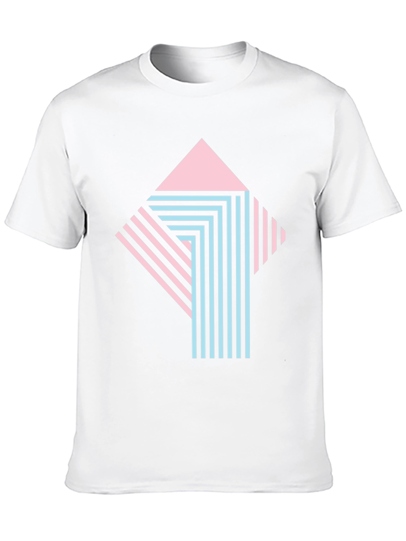 Retro Graphic Print Tee - Stylish Geometric Design