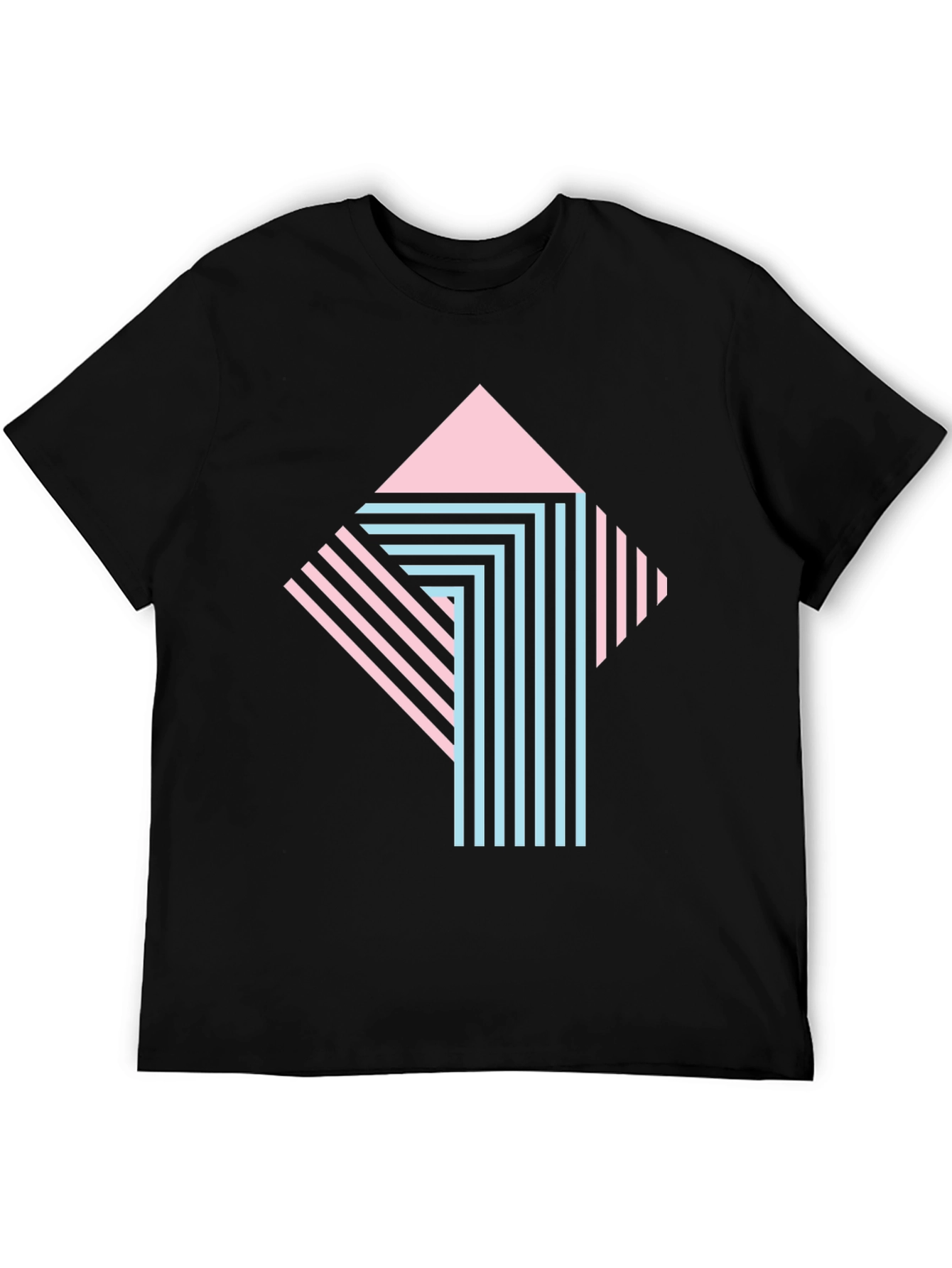 Retro Graphic Print Tee - Stylish Geometric Design