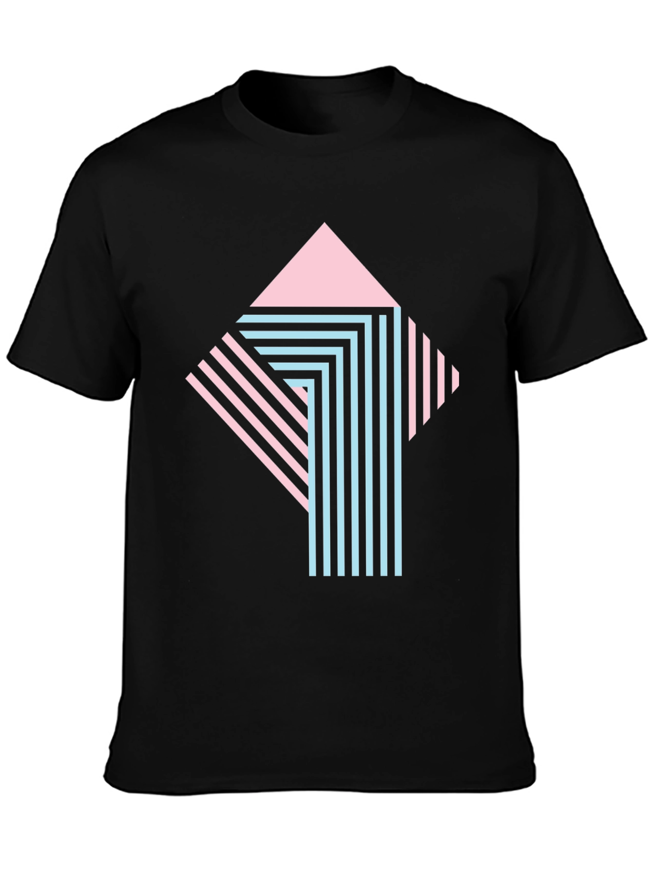 Retro Graphic Print Tee - Stylish Geometric Design