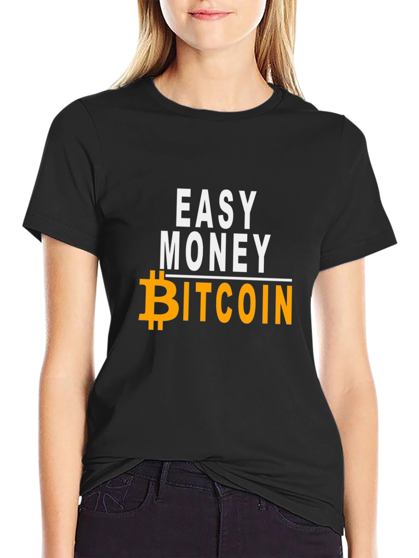 Easy Money Bitcoin Black Graphic Tee