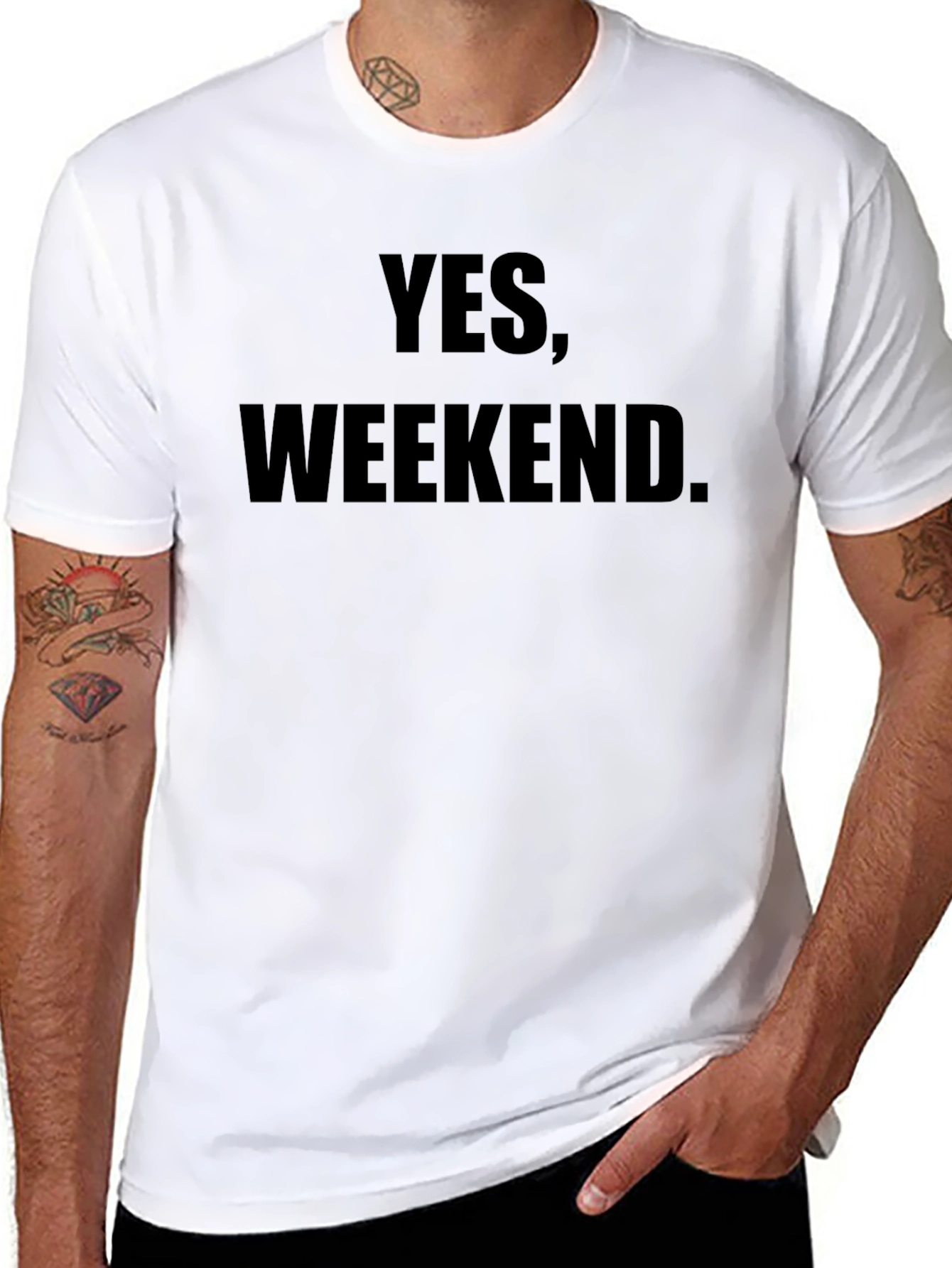 Yes Weekend. Mens Black T-Shirt