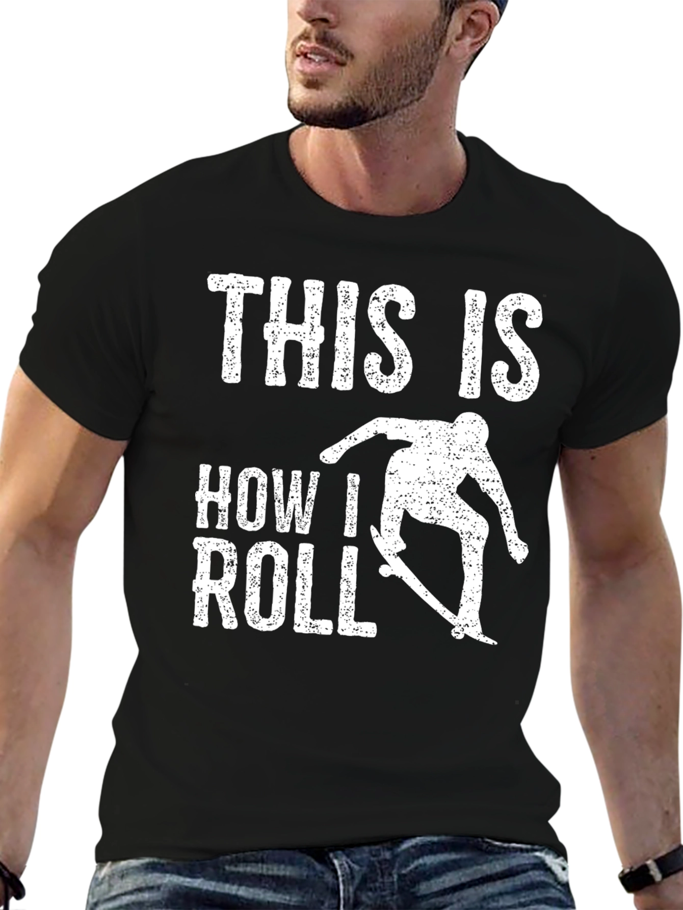 This Is How I Roll Skateboarder Graphic T-Shirt
