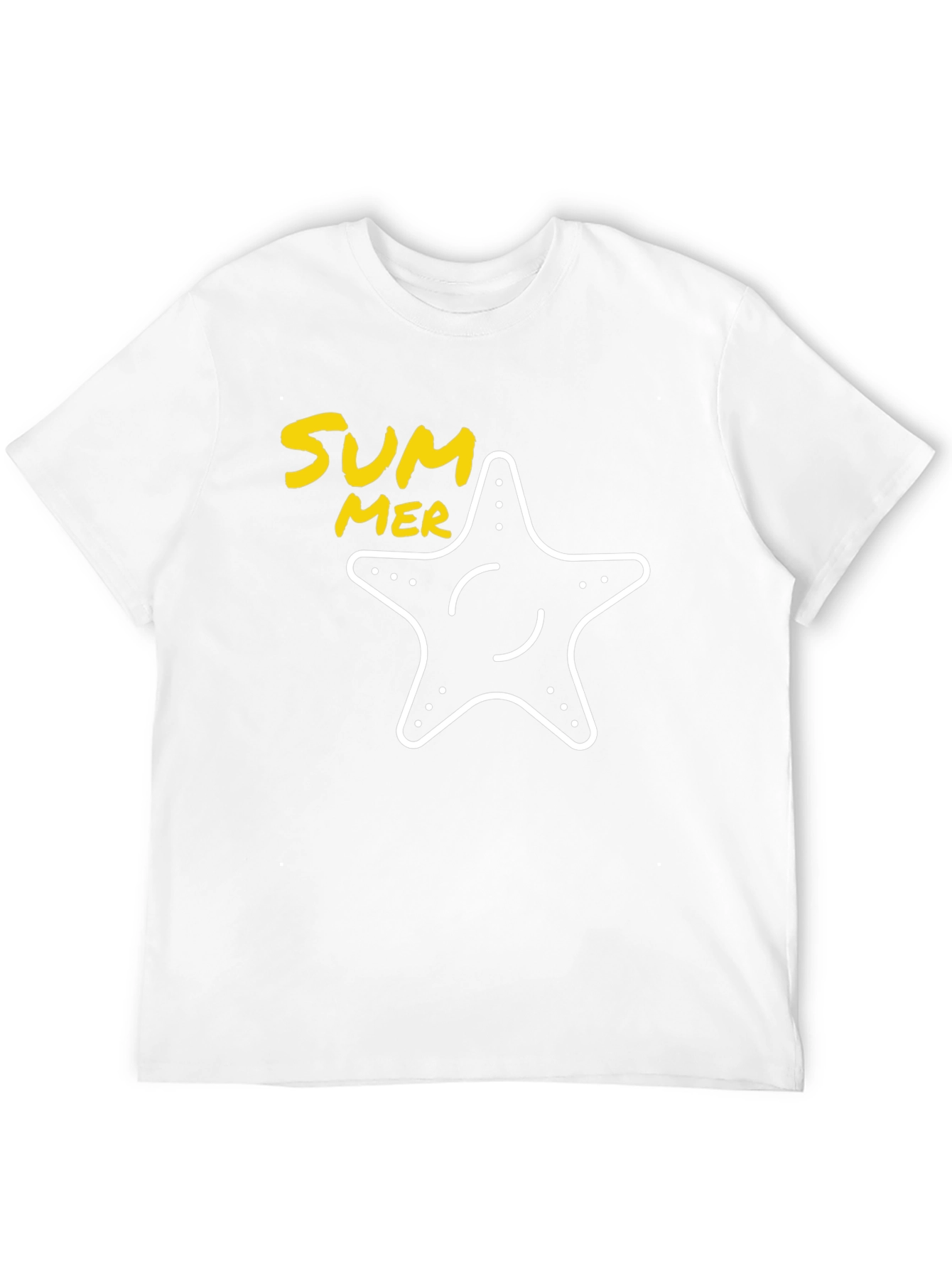 Summer Starfish Graphic Tee - Black Cotton T-Shirt