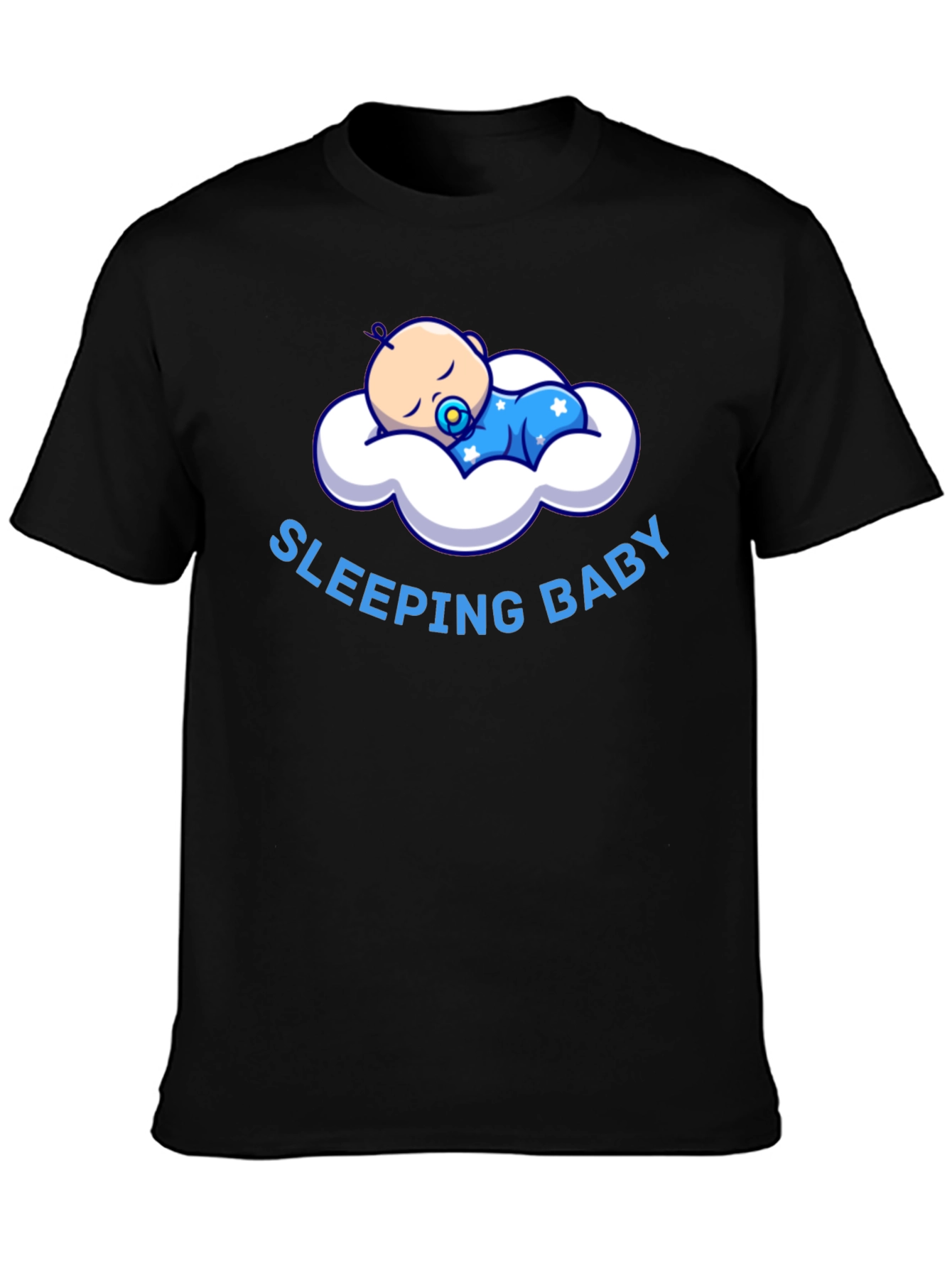 Sleeping Baby Graphic T-Shirt - Black Cotton Tee