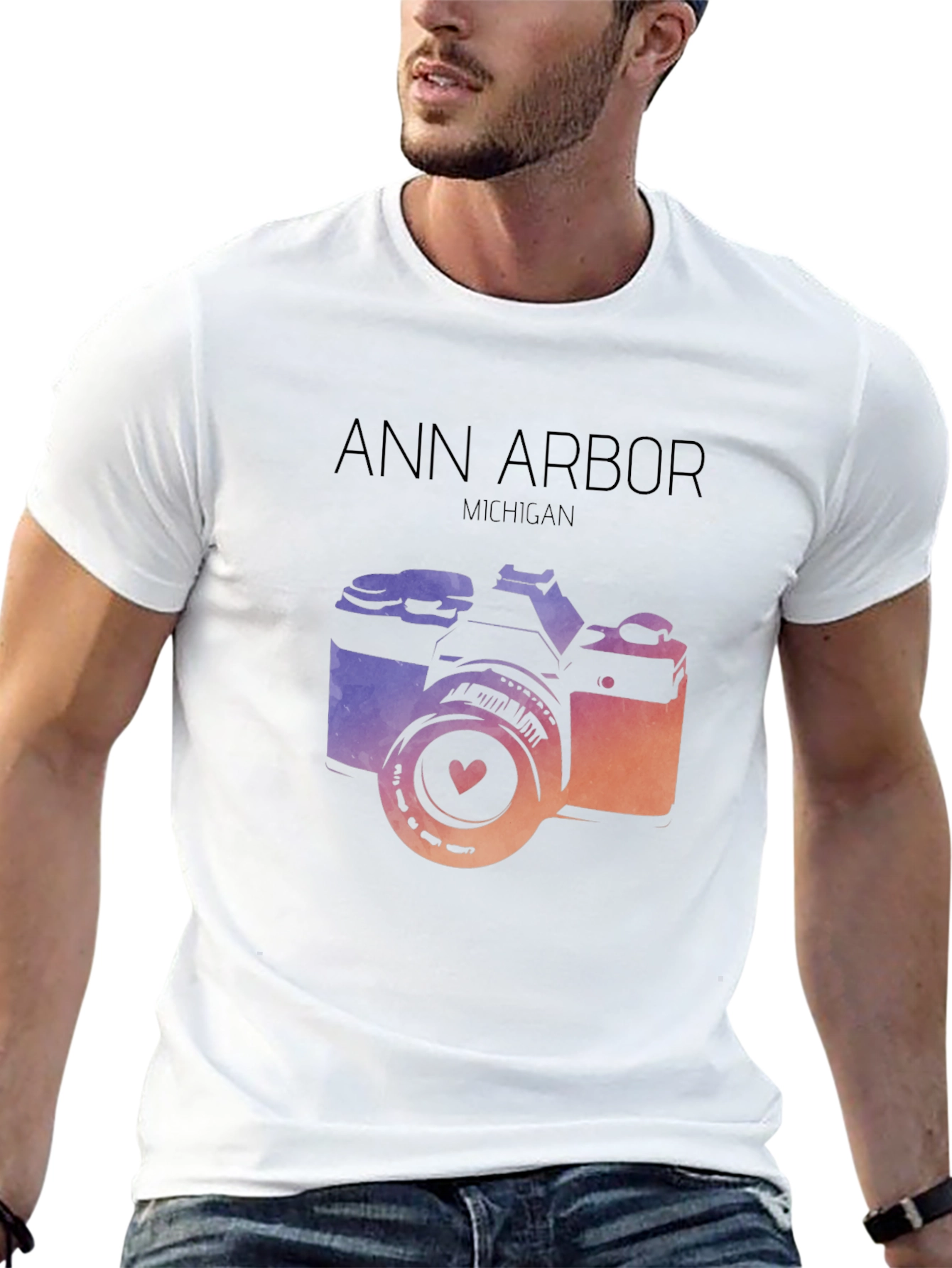 Ann Arbor Michigan Camera Graphic Tee