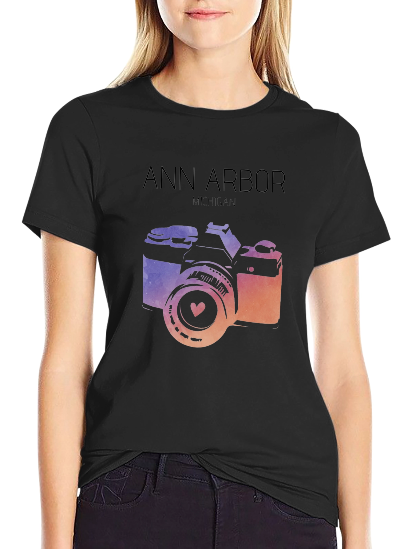Ann Arbor Michigan Camera Graphic Tee