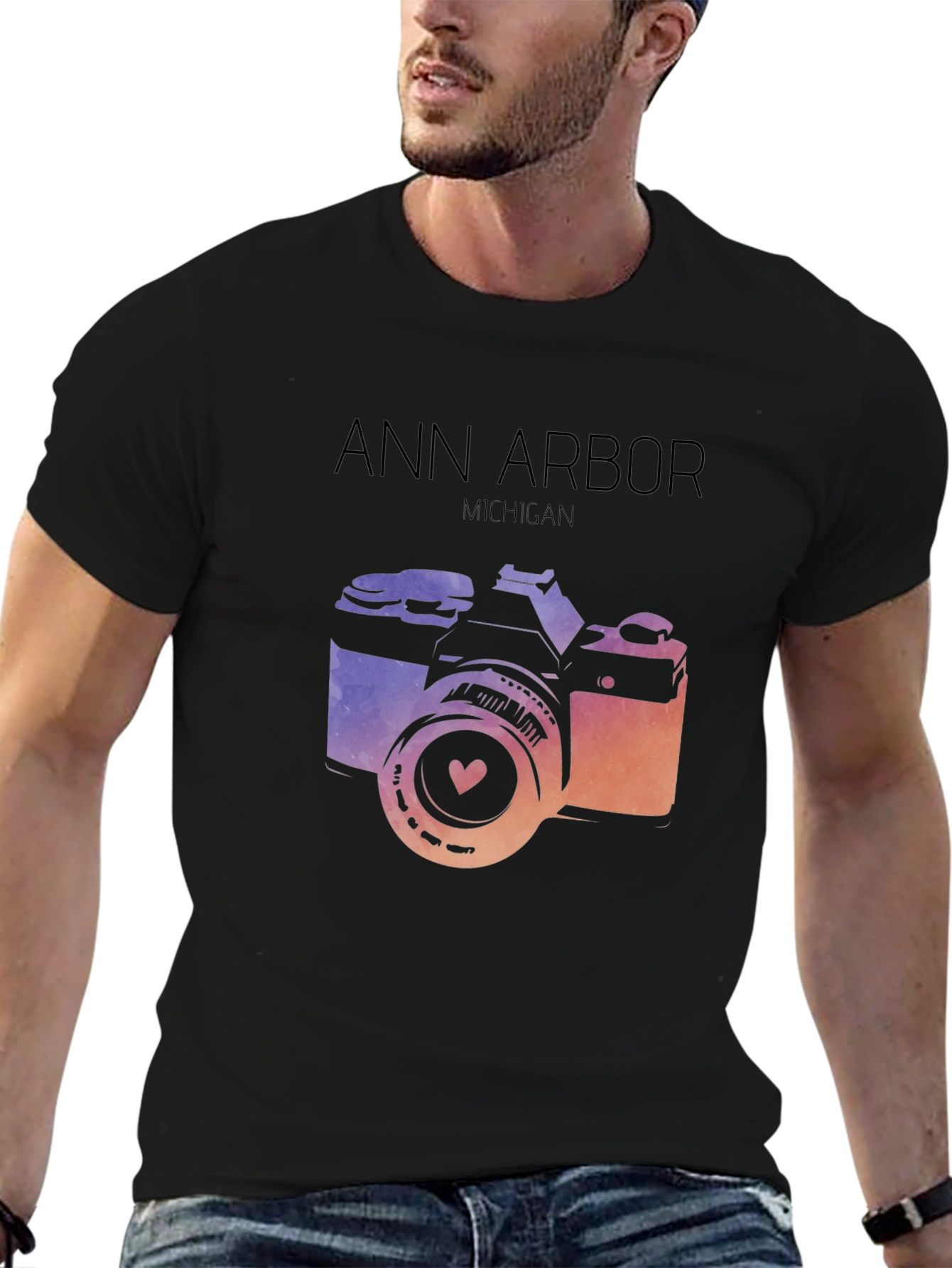 Ann Arbor Michigan Camera Graphic Tee