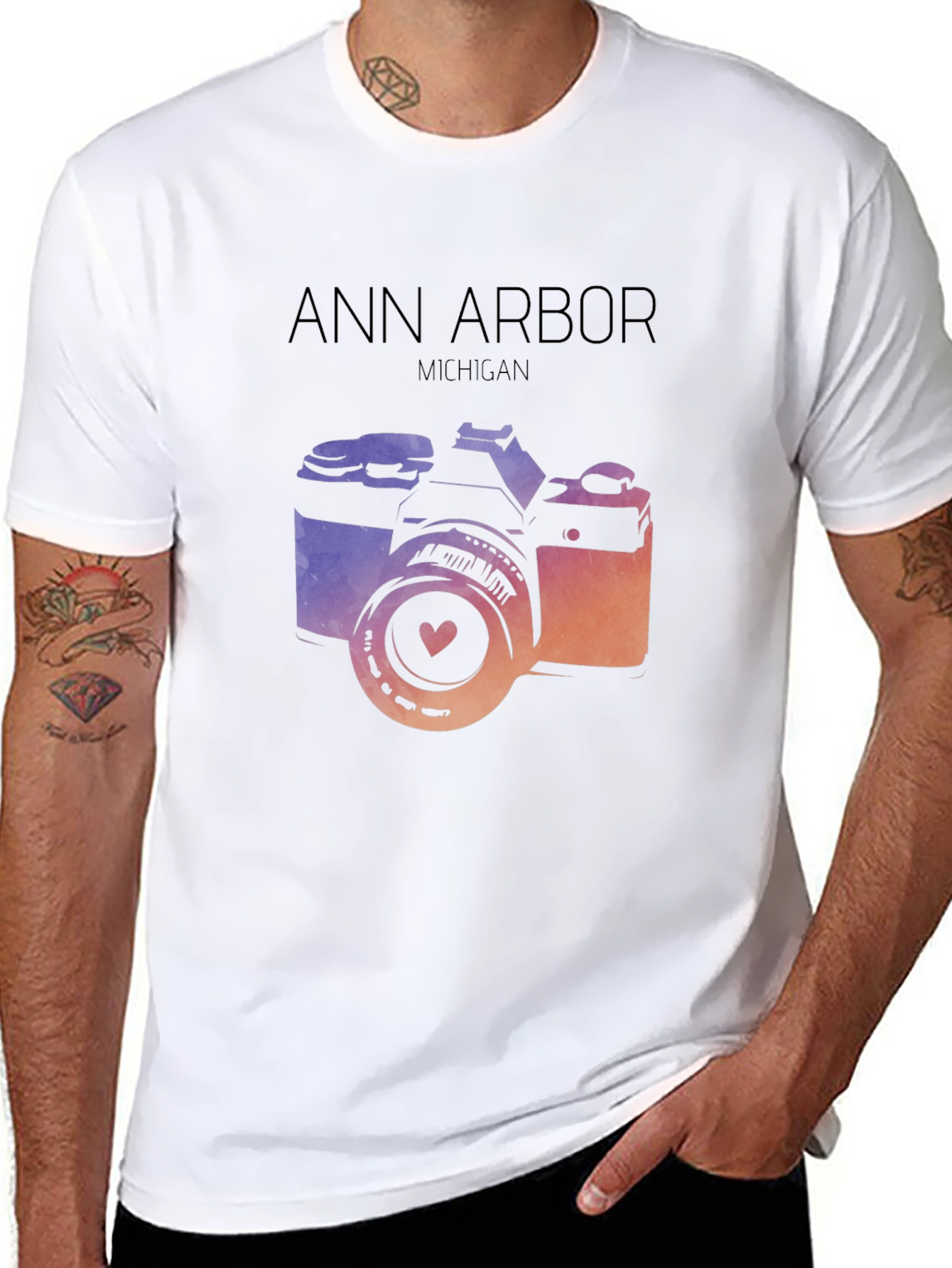 Ann Arbor Michigan Camera Graphic Tee