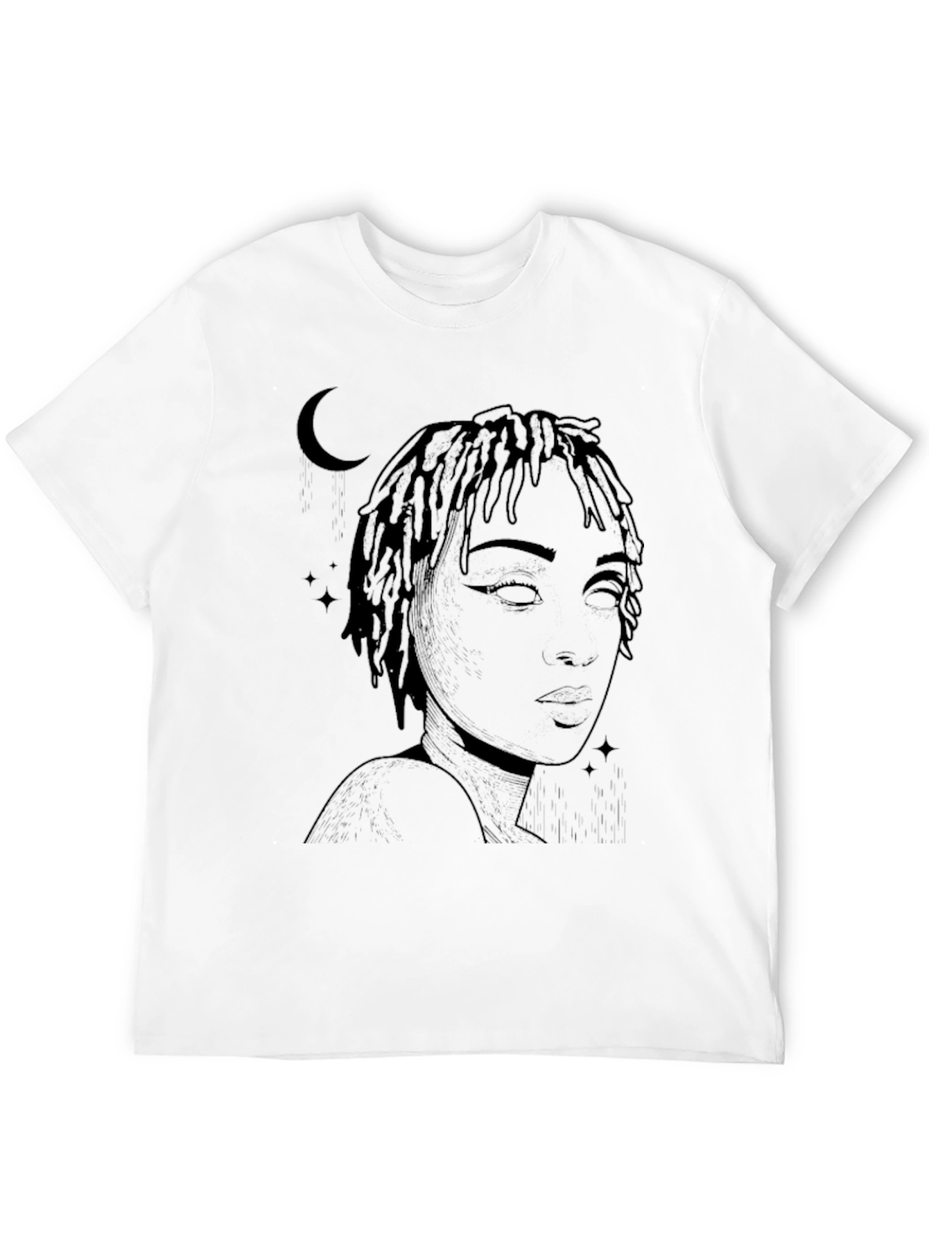 Moonlit Woman Graphic Tee - Stylish Black T-Shirt