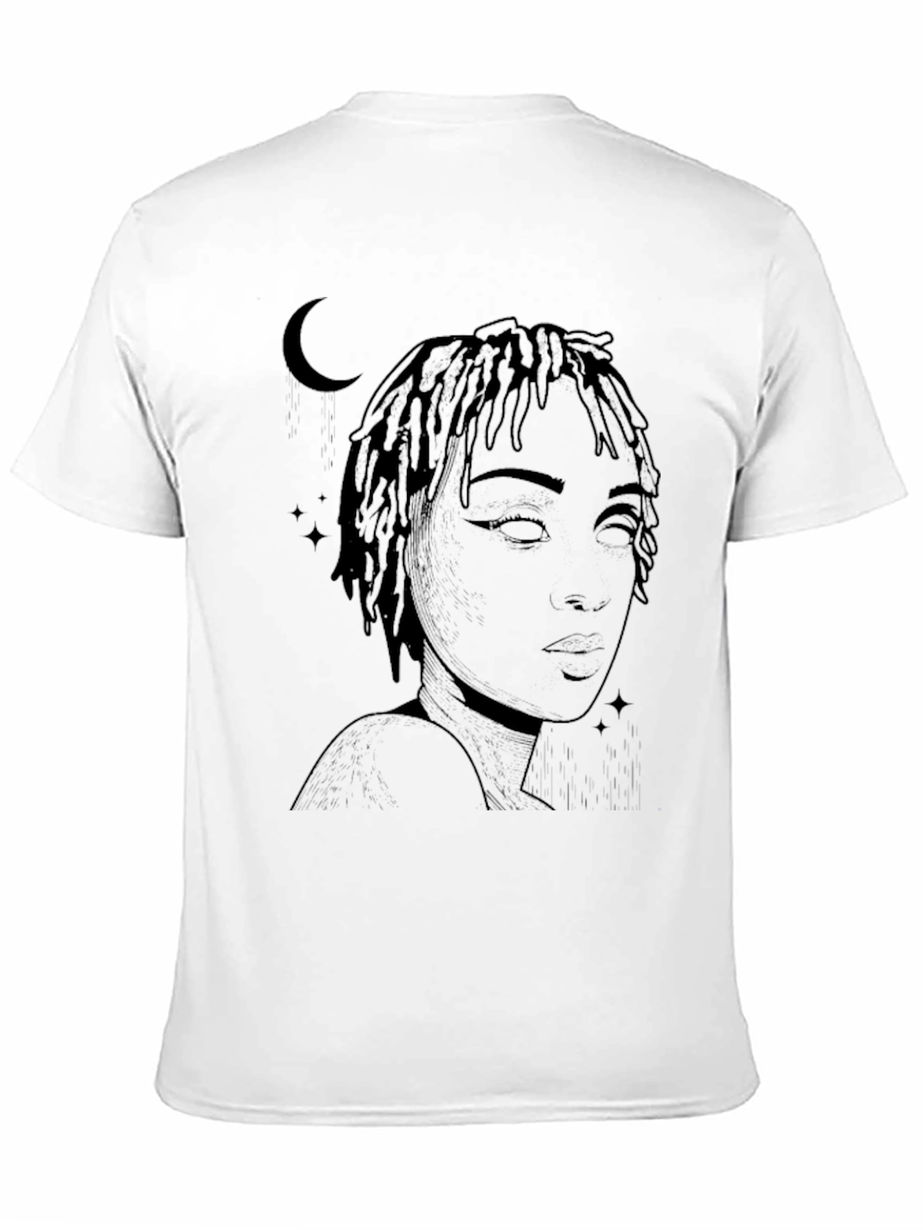 Moonlit Woman Graphic Tee - Stylish Black T-Shirt