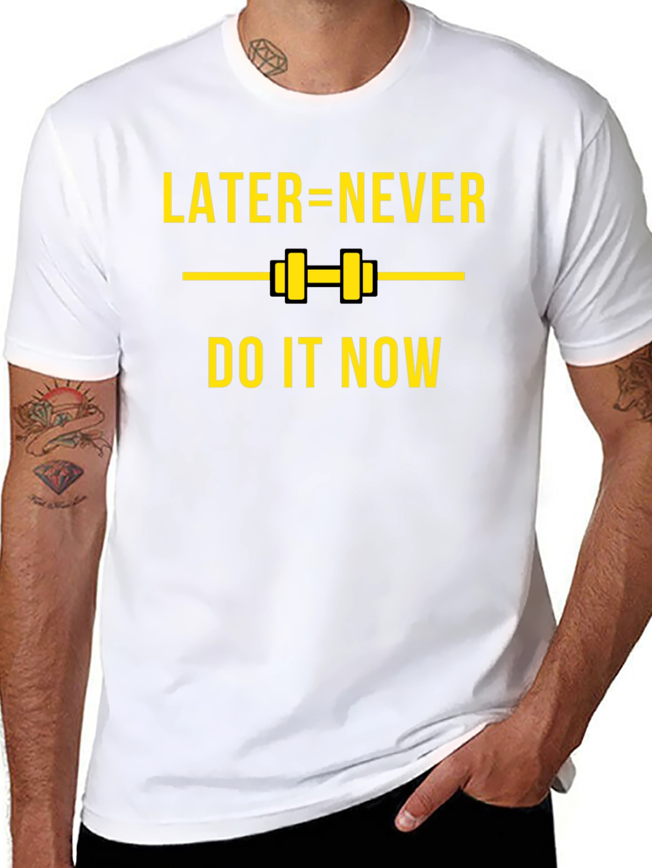 Later=Never Black Graphic T-Shirt - Do It Now!