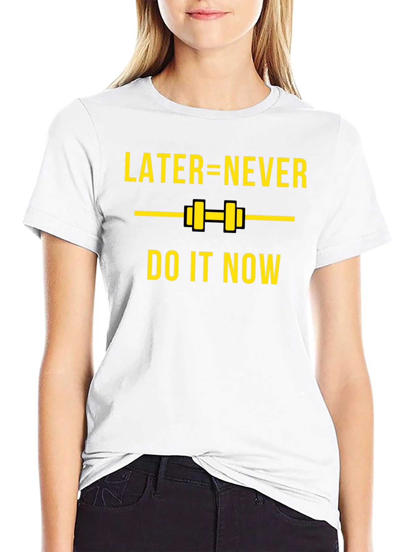 Later=Never Black Graphic T-Shirt - Do It Now!