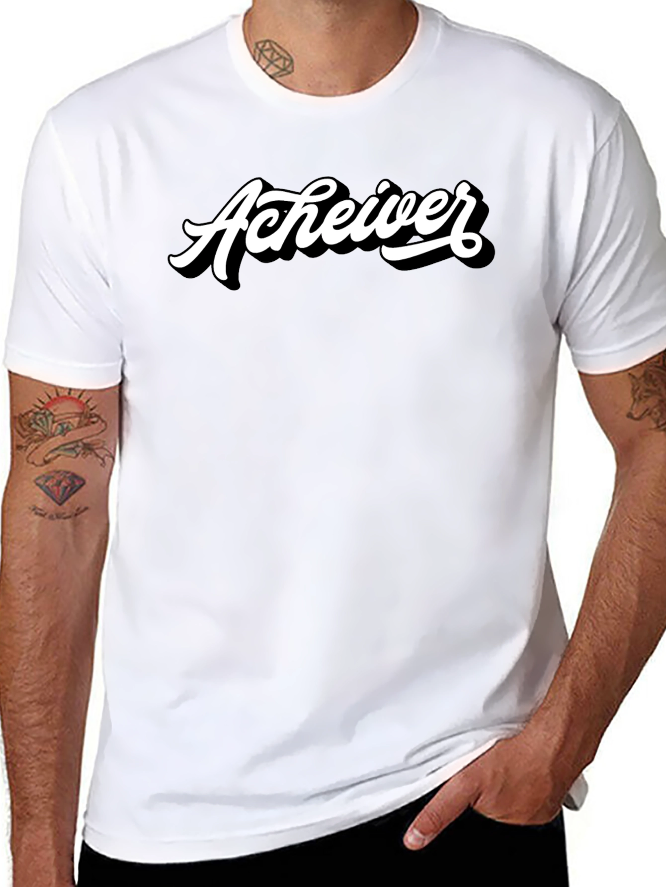 Achiever Graphic Tee - Black Casual T-Shirt