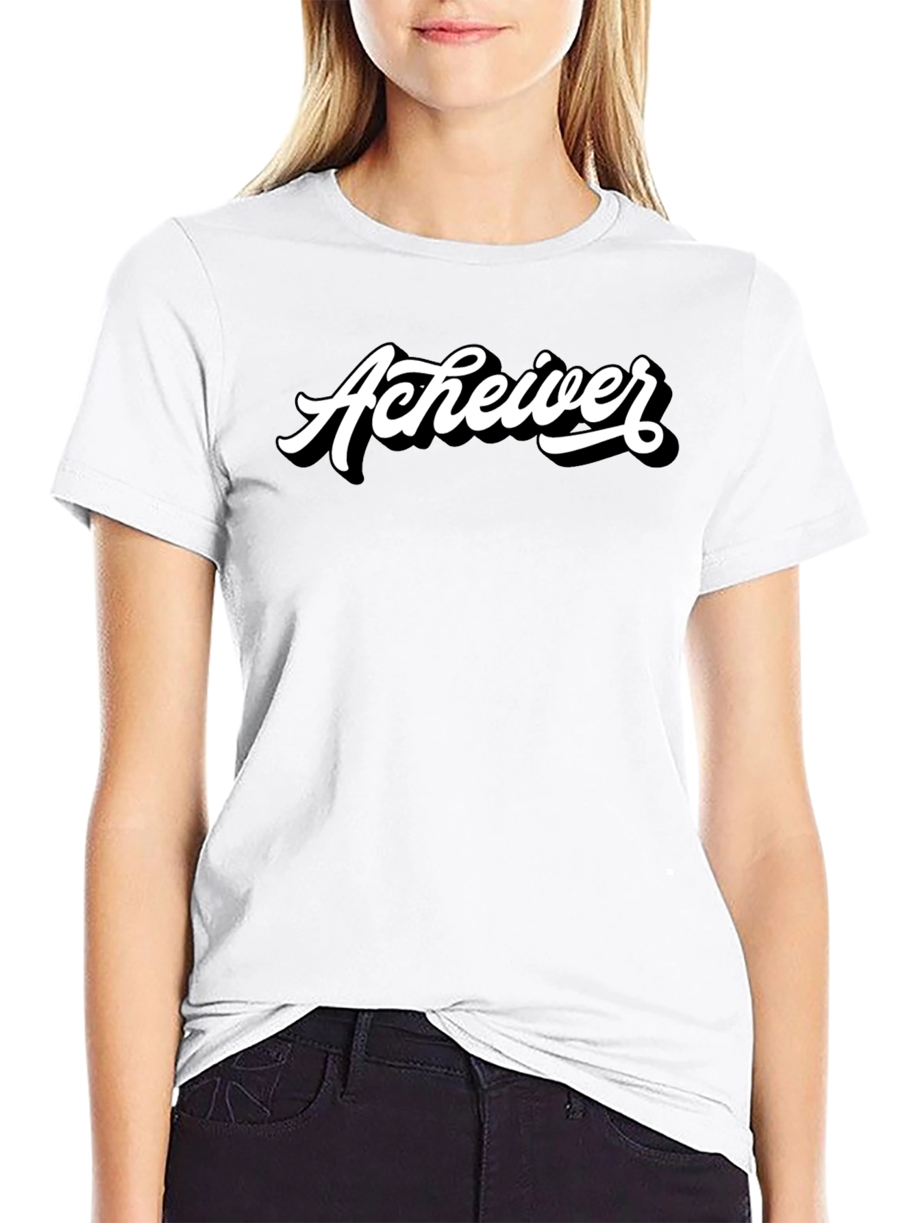 Achiever Graphic Tee - Black Casual T-Shirt