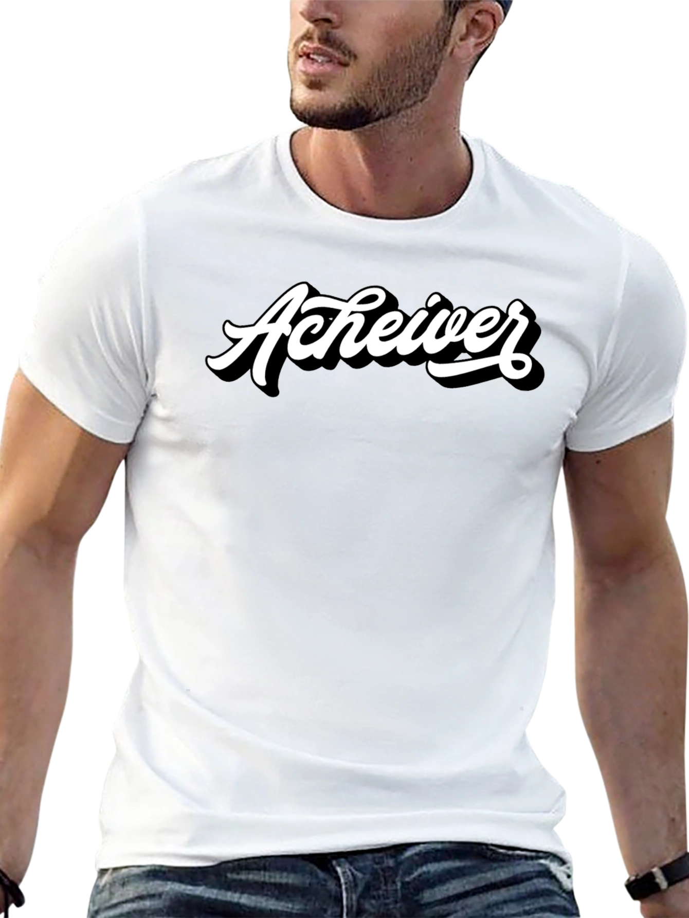 Achiever Graphic Tee - Black Casual T-Shirt