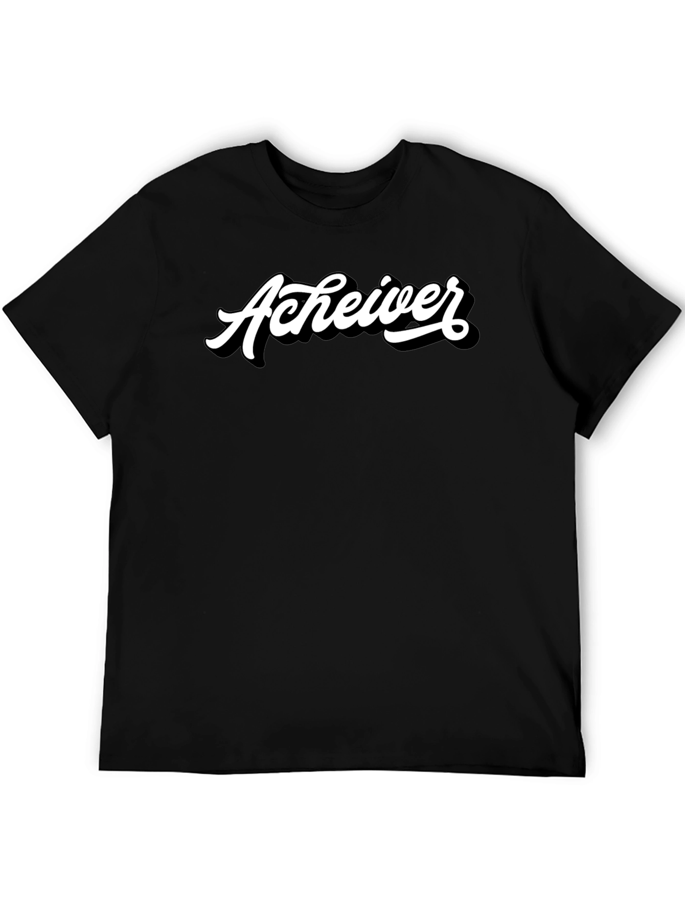 Achiever Graphic Tee - Black Casual T-Shirt