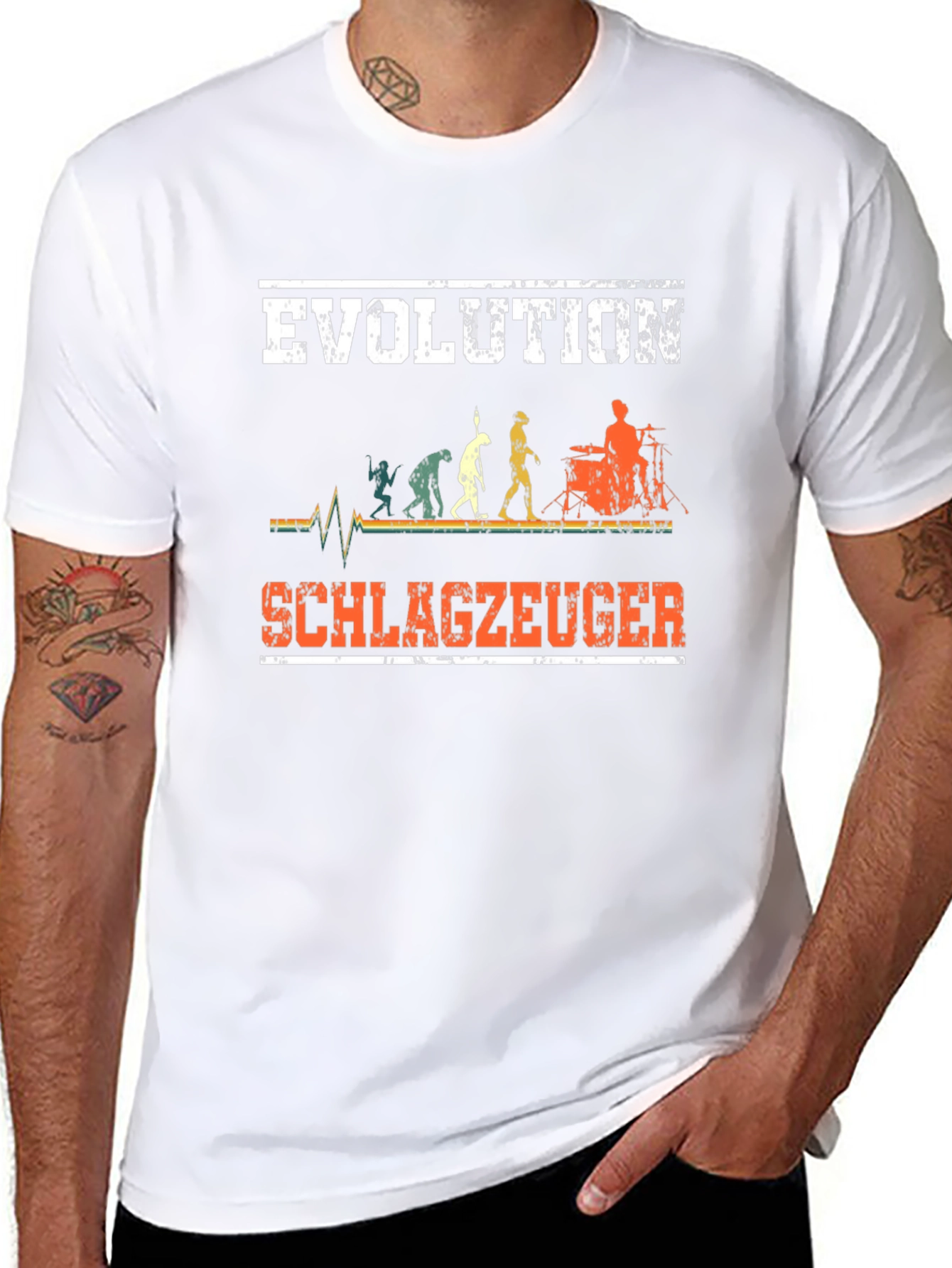 Evolution Drummer T-Shirt Musician Schlagzeuger