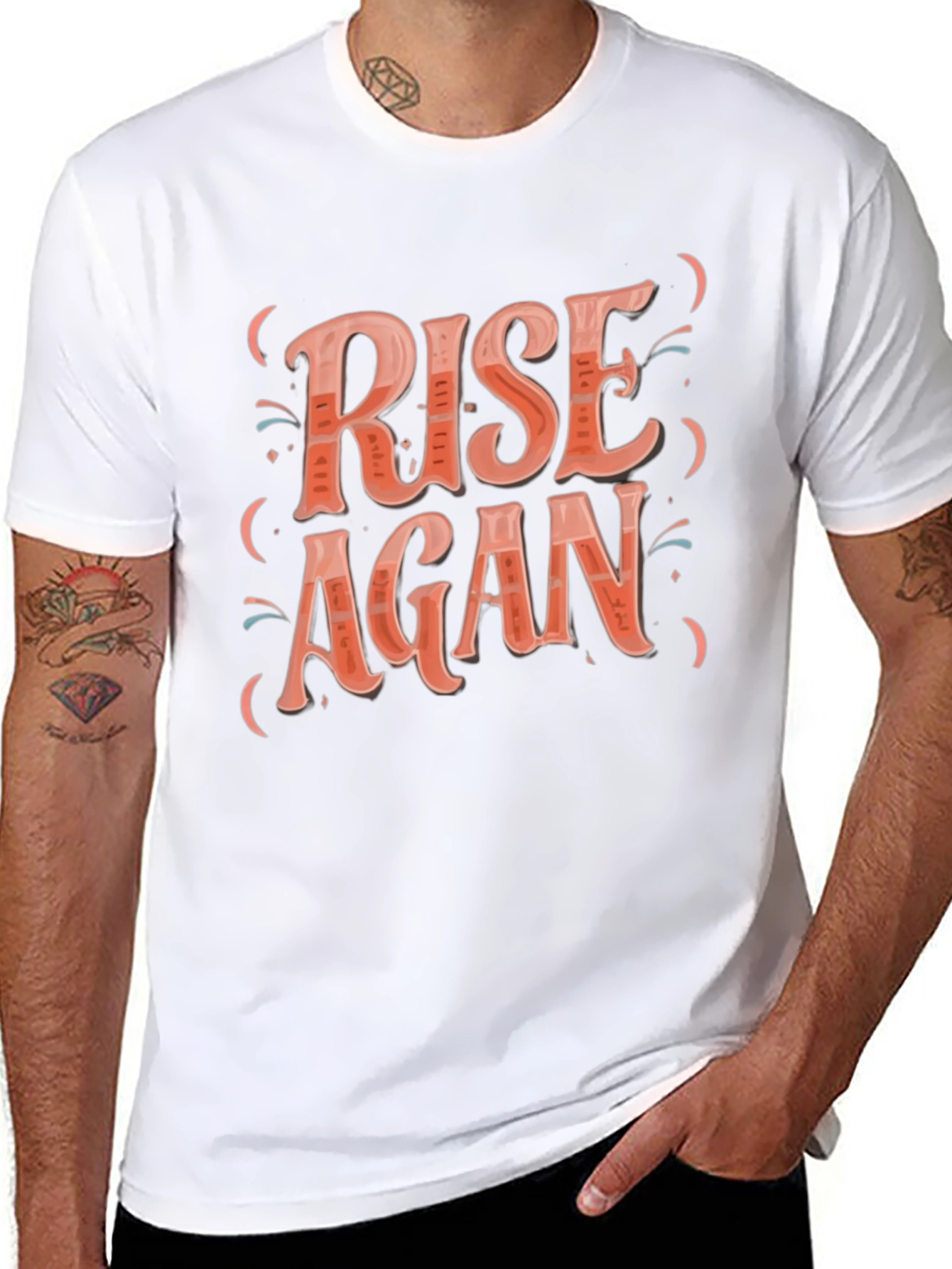 Rise Again Graphic Tee - Black Cotton T-Shirt