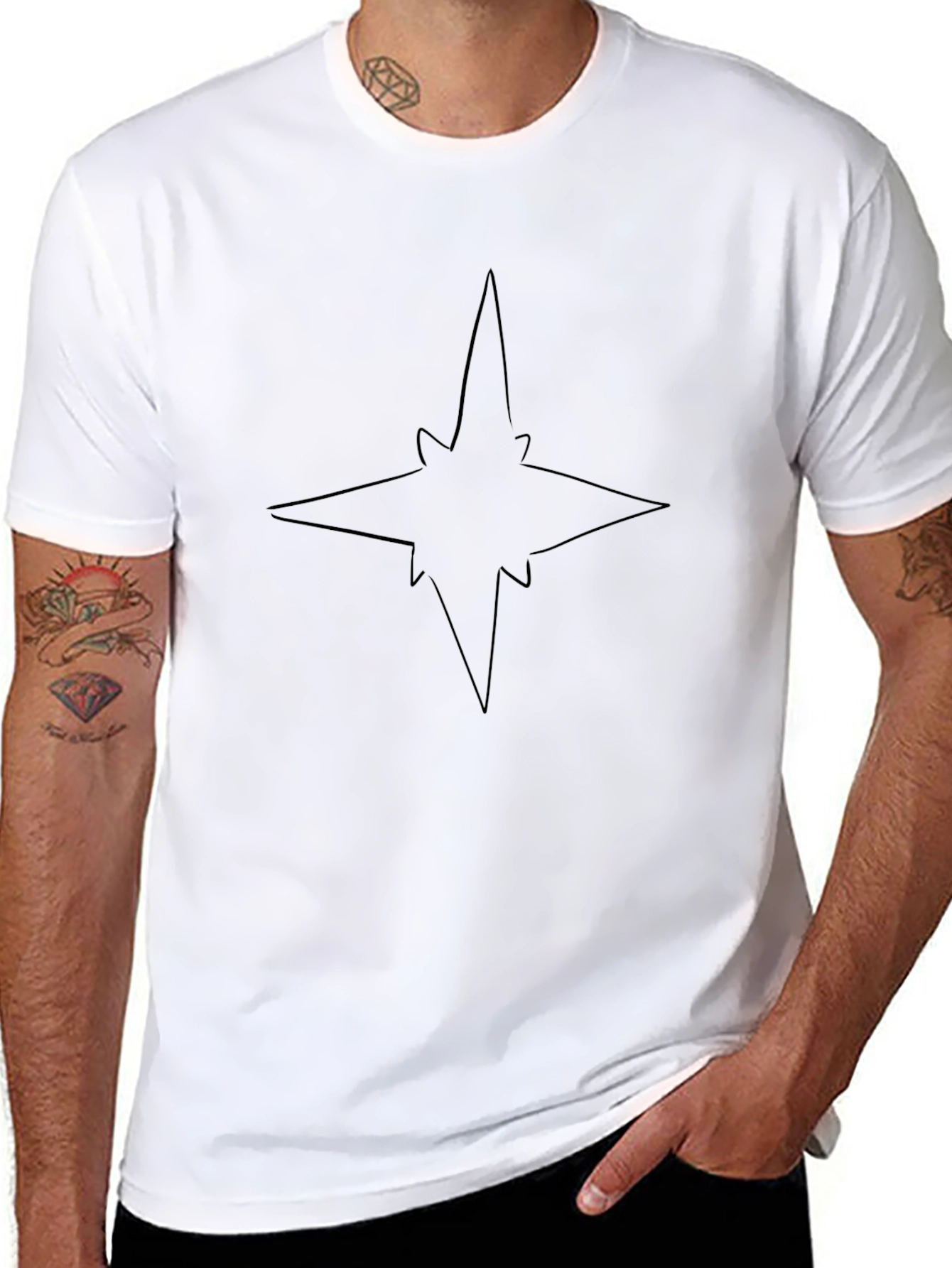 Star Silhouette Black T-Shirt | Minimalist Design