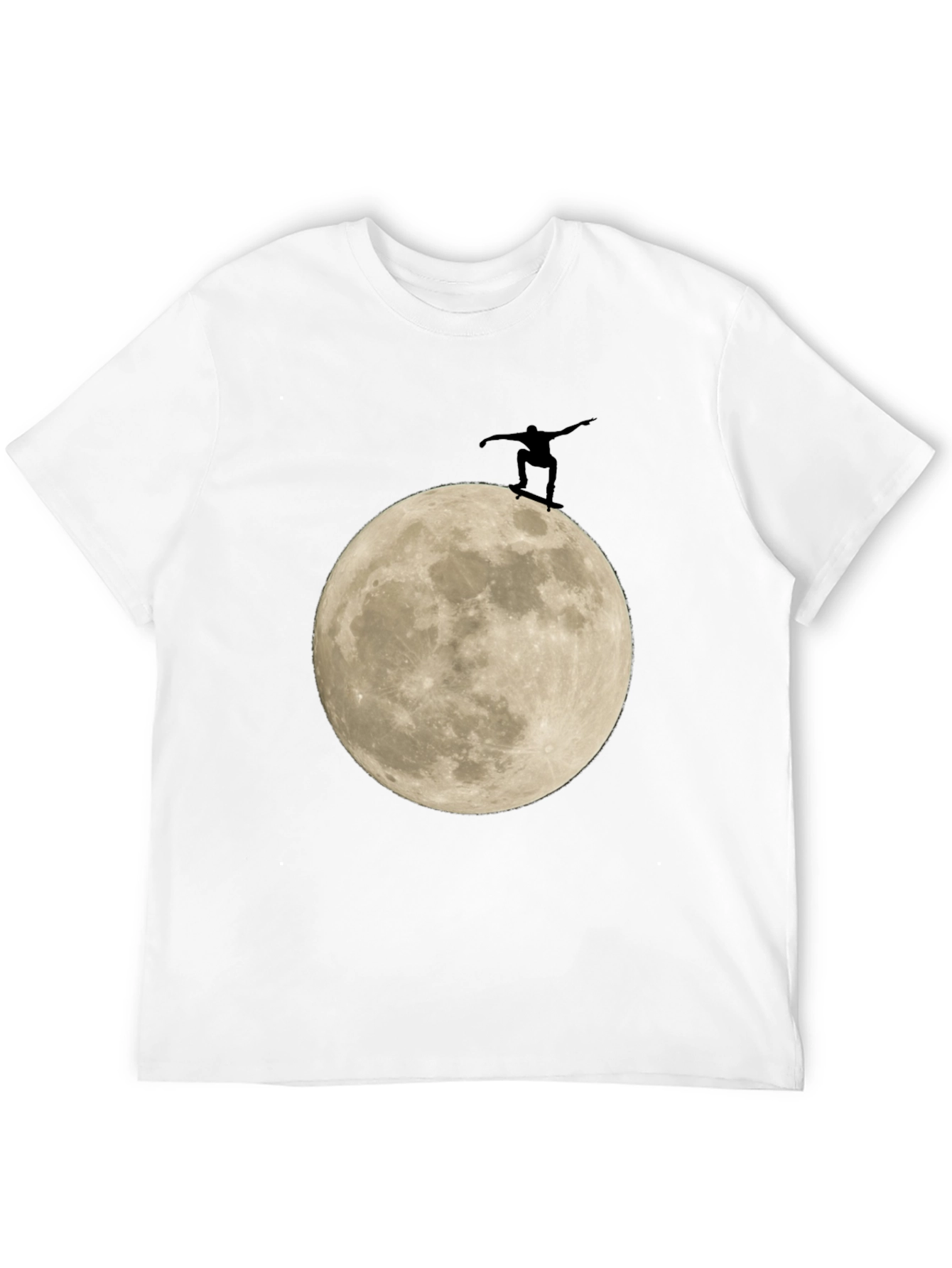 Skate the Moon Graphic Tee - Black Cotton T-Shirt
