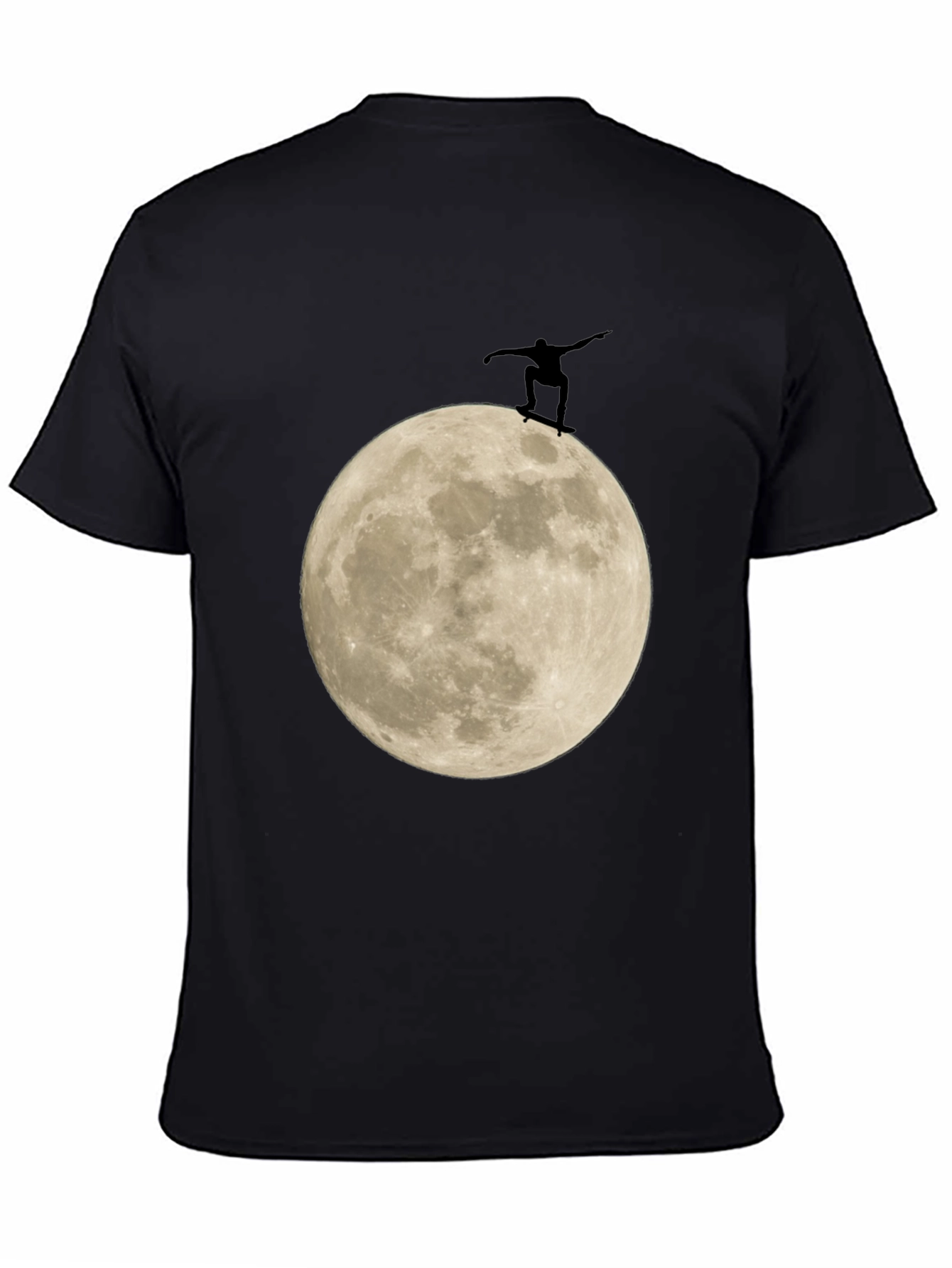 Skate the Moon Graphic Tee - Black Cotton T-Shirt