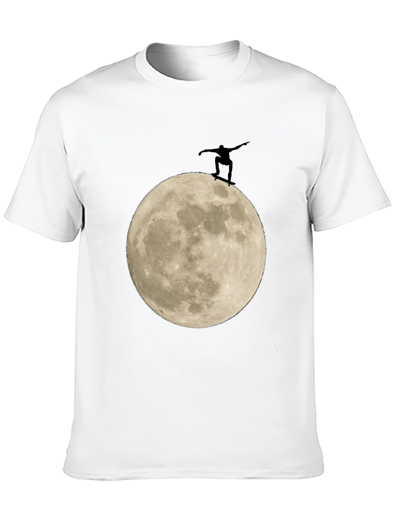 Skate the Moon Graphic Tee - Black Cotton T-Shirt