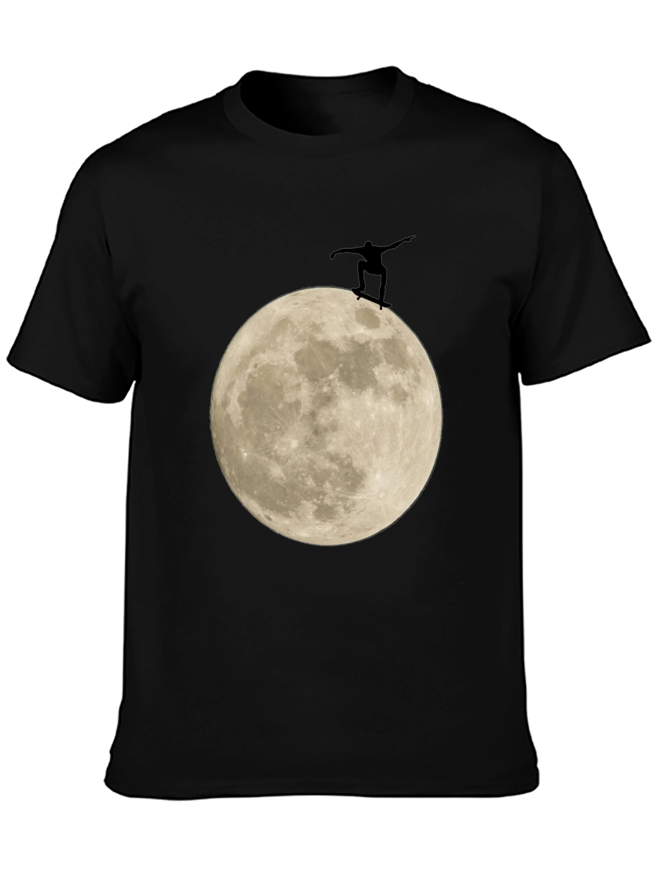 Skate the Moon Graphic Tee - Black Cotton T-Shirt