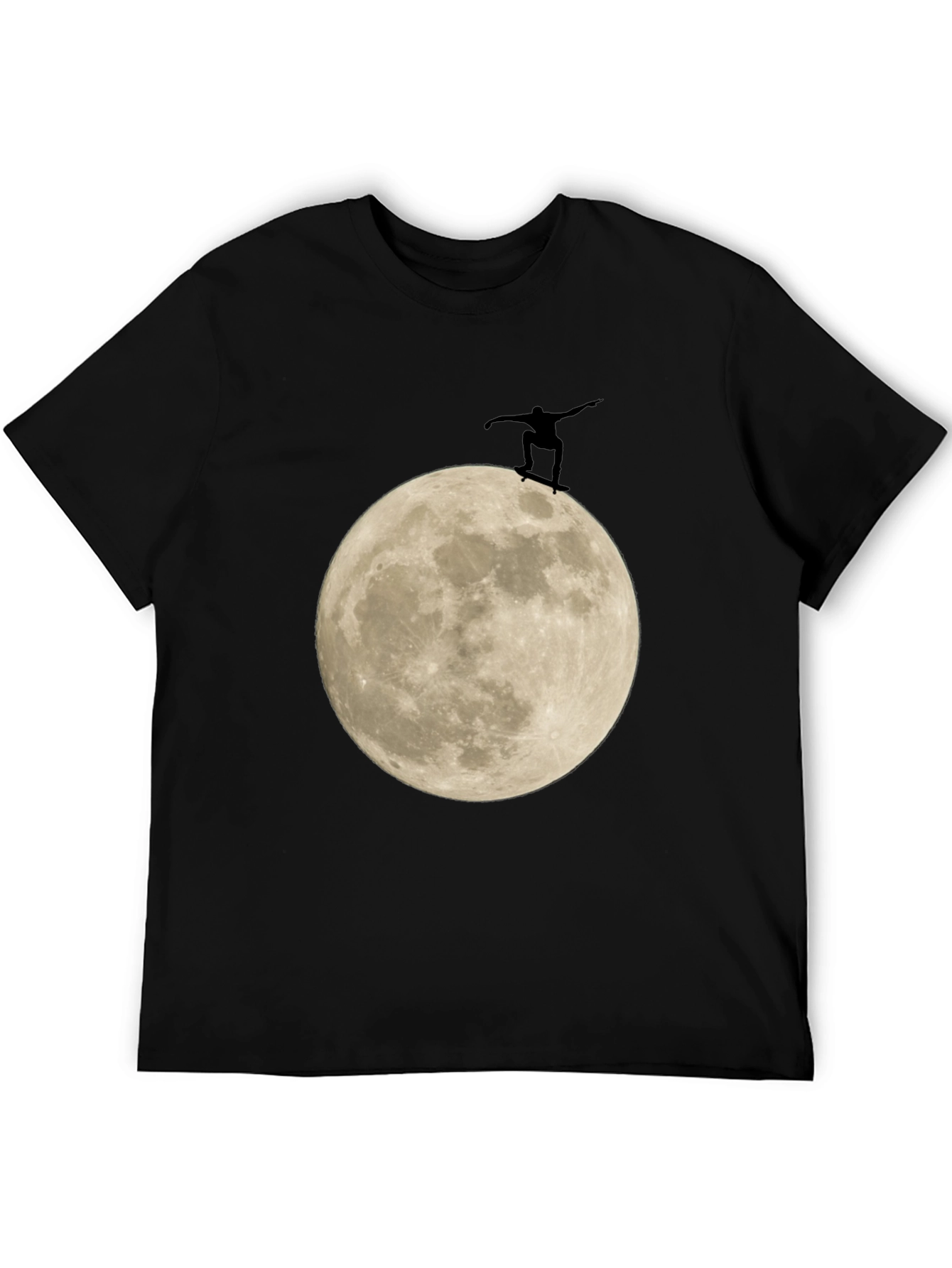 Skate the Moon Graphic Tee - Black Cotton T-Shirt