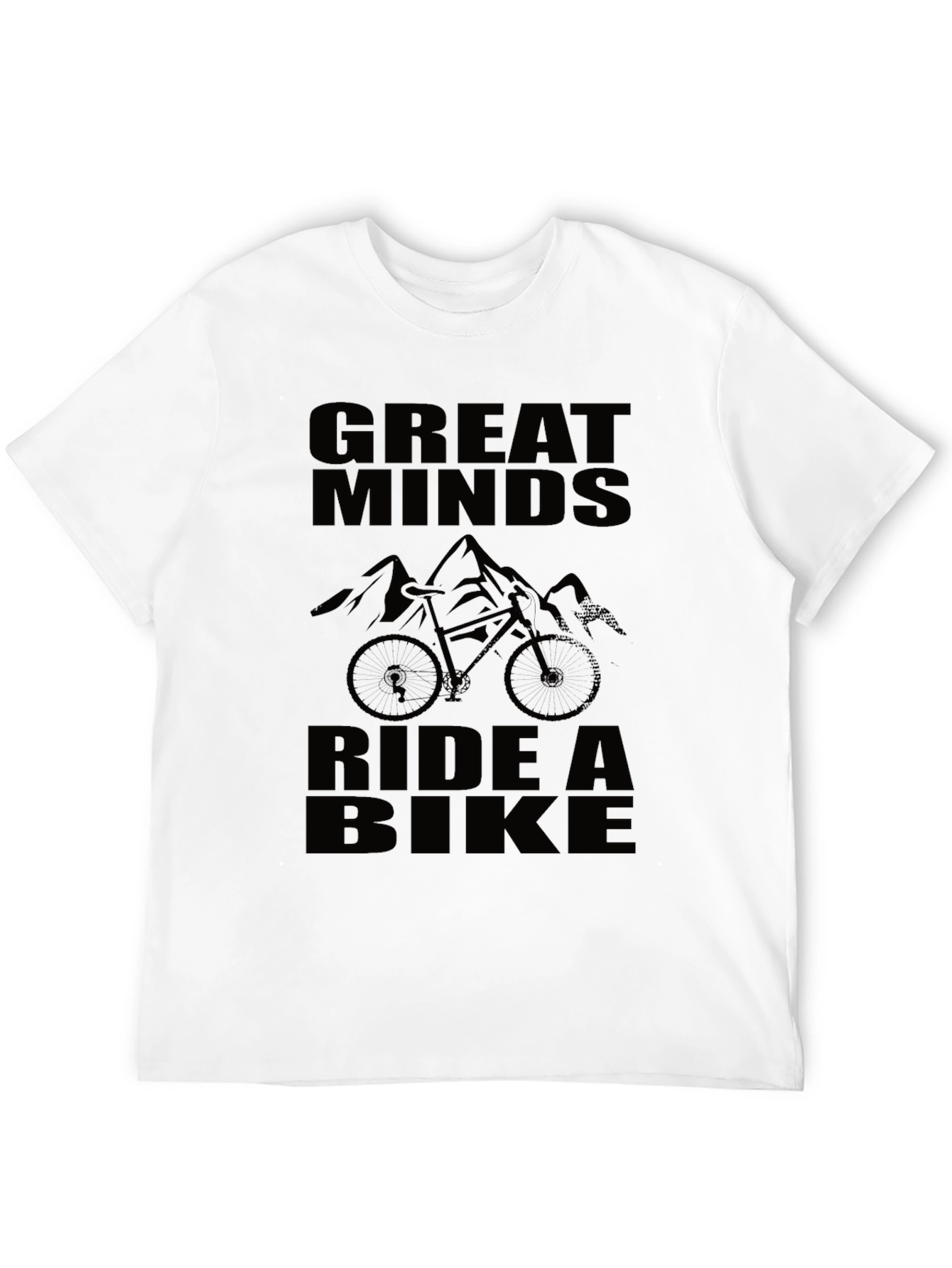 Great Minds Ride a Bike Black Graphic T-Shirt
