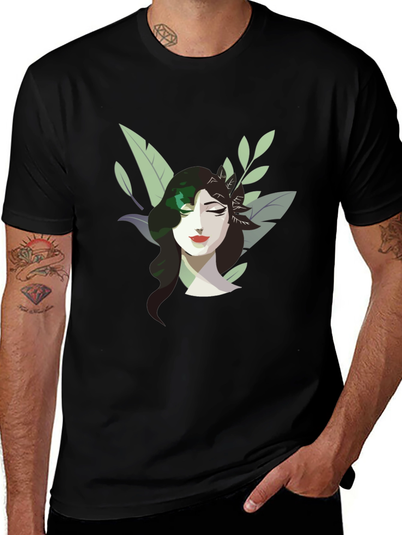 Nature Woman Graphic Tee - Stylish Black T-Shirt