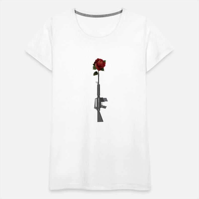 Make Love not War - Gun with Rose Shirt