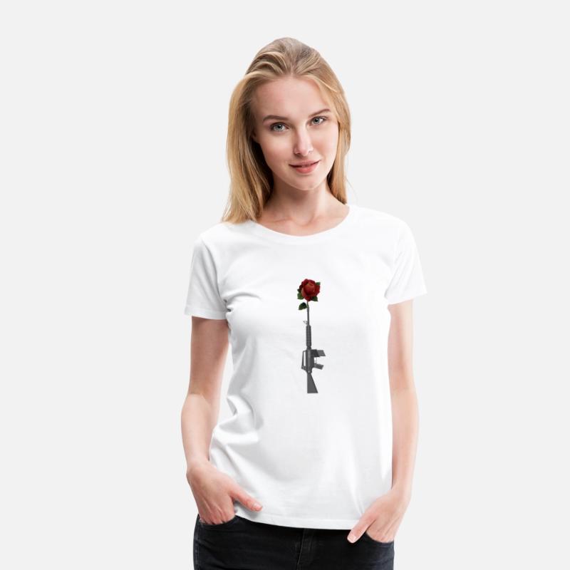 Make Love not War - Gun with Rose Shirt