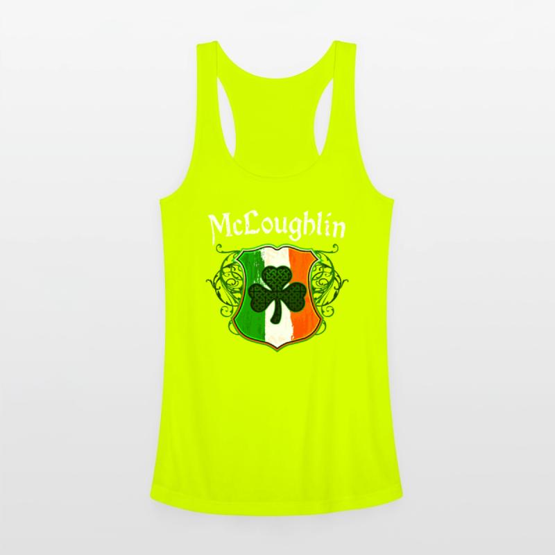 McLoughlin Irish Surname Ireland Flag Shamrock