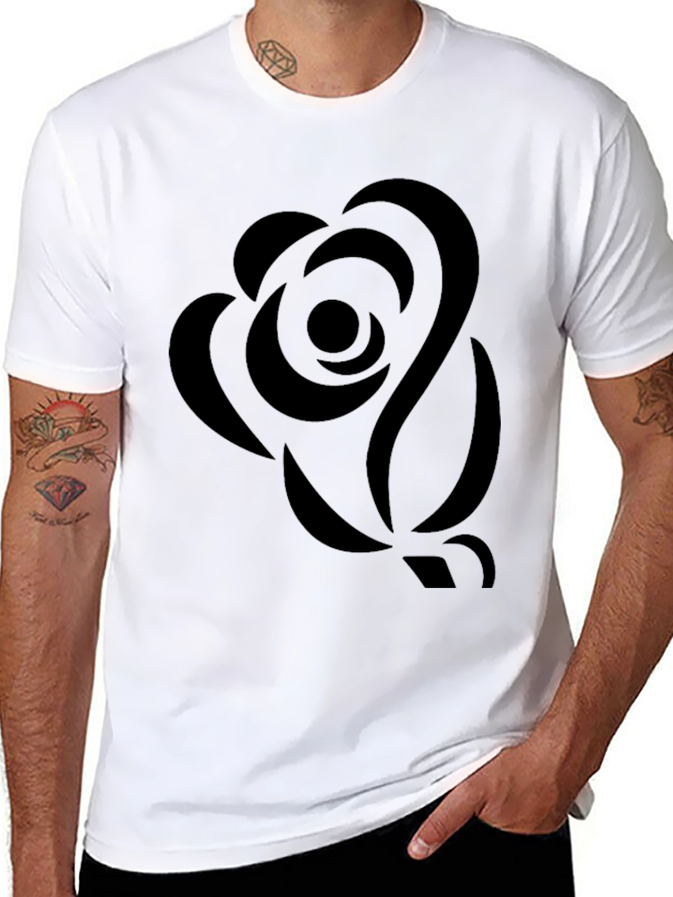 Black Rose Graphic Tee - Stylish Menswear