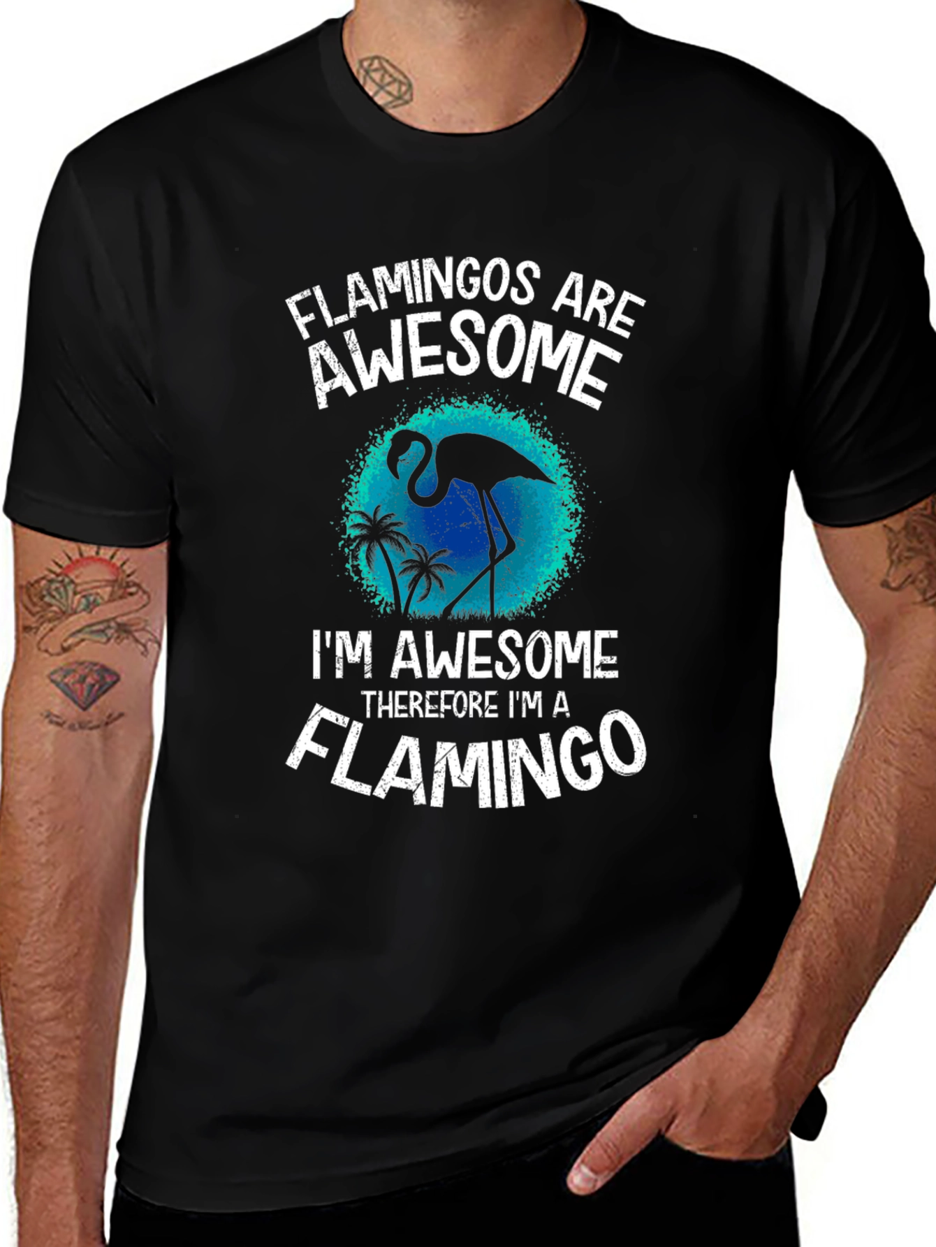 Flamingo Awesome Graphic Tee - Stylish Mens T-Shirt
