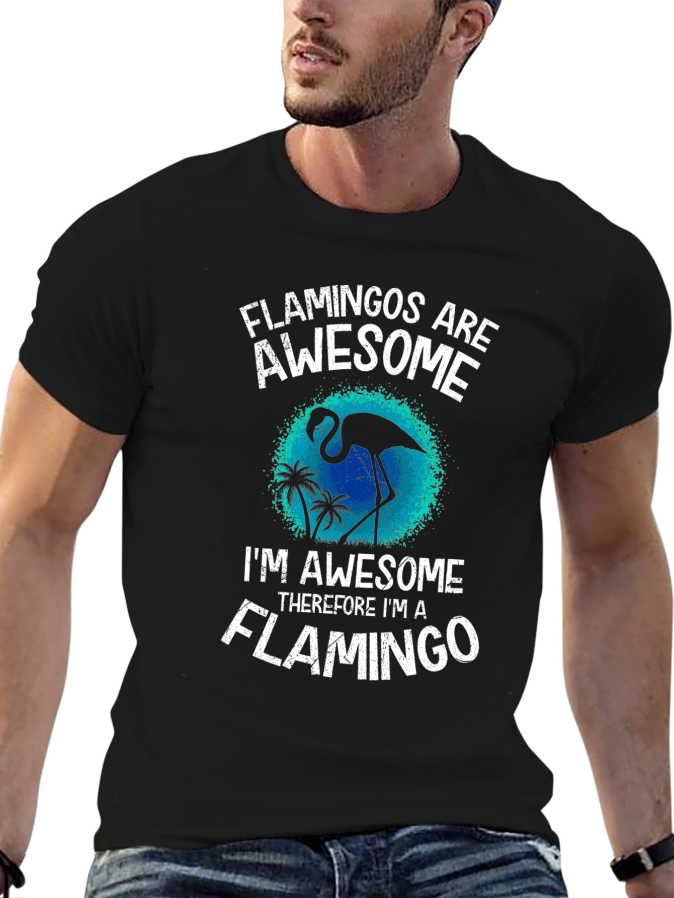 Flamingo Awesome Graphic Tee - Stylish Mens T-Shirt