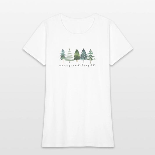 Merry and Bright Christmas Tree Holiday Christmas