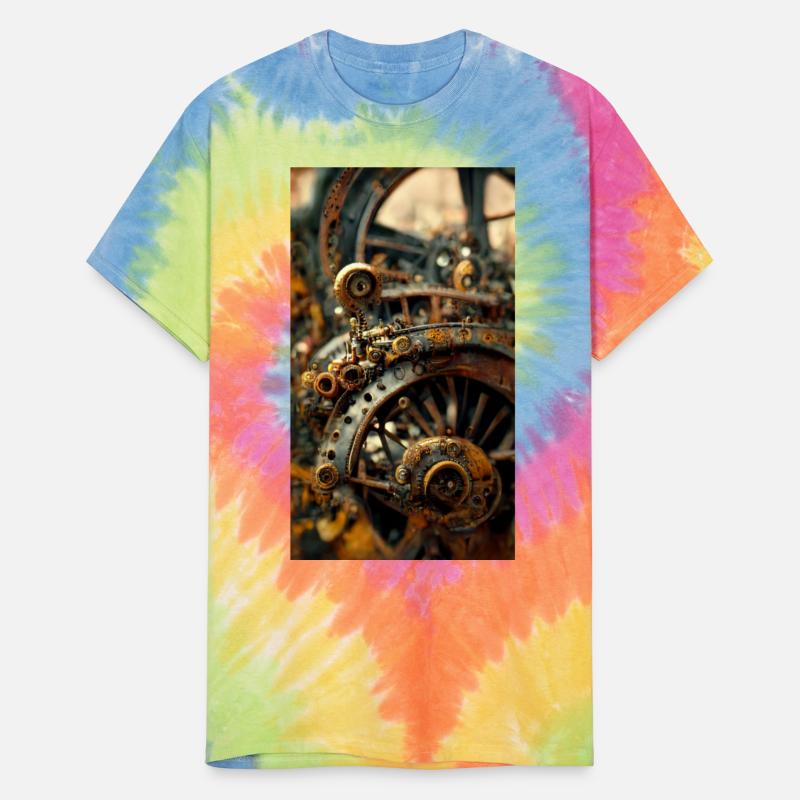 Metal steampunk mechanism of clockwork gears and